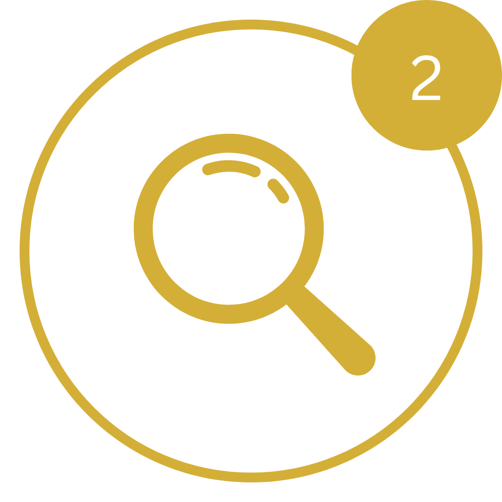 A graphic icon of a magnifying glass with the number 2 in a circle, suggesting search or zoom functionality.