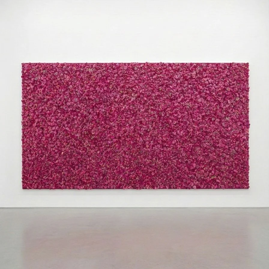 Lonely Hearts Club, Sculpted acrylic paint skins, glitter on canvas, 117 x 178cm