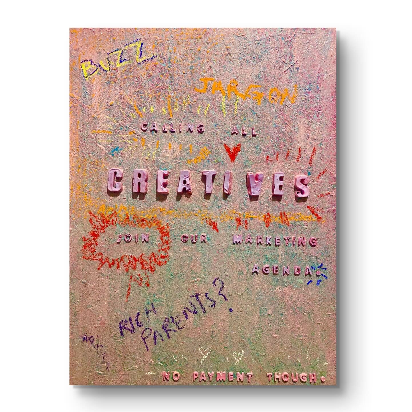 JOIN US
80 x 60cm, Sculpted acrylic paint, oil pastel, and glitter on canvas