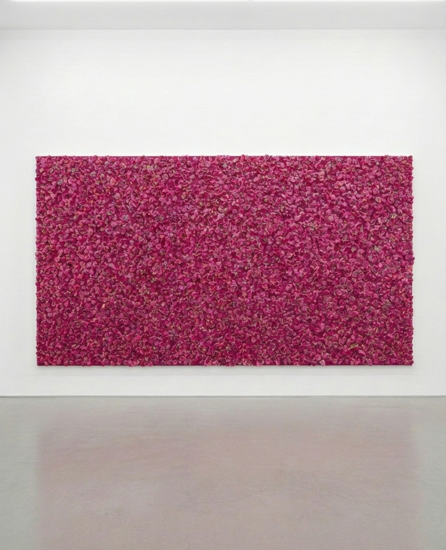 Contemporary artist a 'Kira Somerset's' painting Honey Hearts Club Sculpted from acrylic paint skin