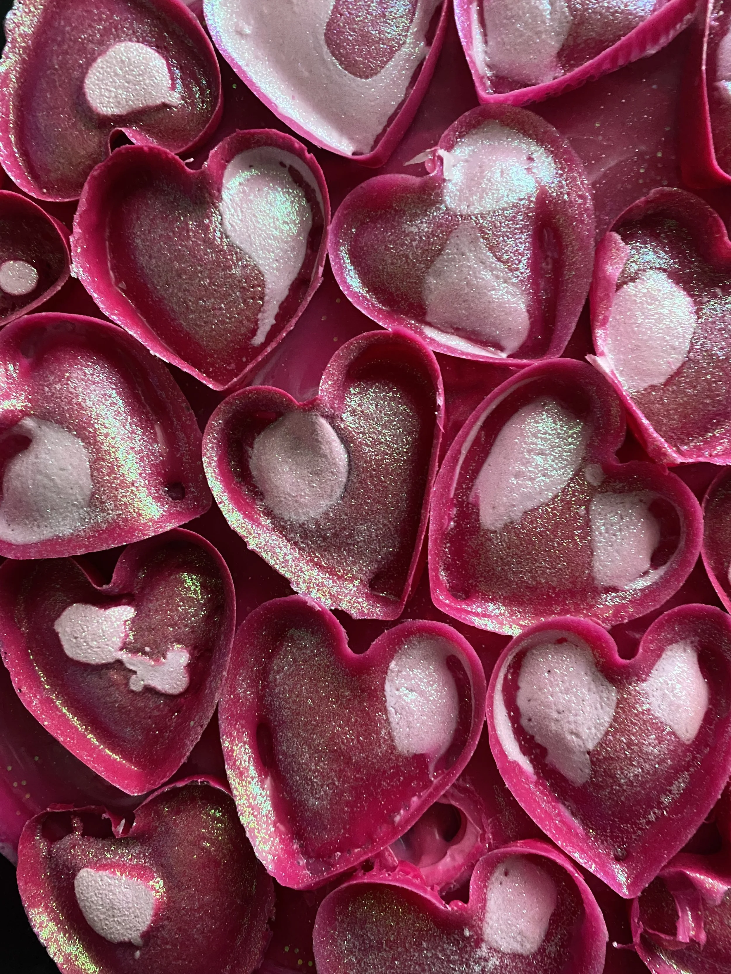 Contemporary artist a 'Kira Somerset's' painting Honey Hearts Club detail