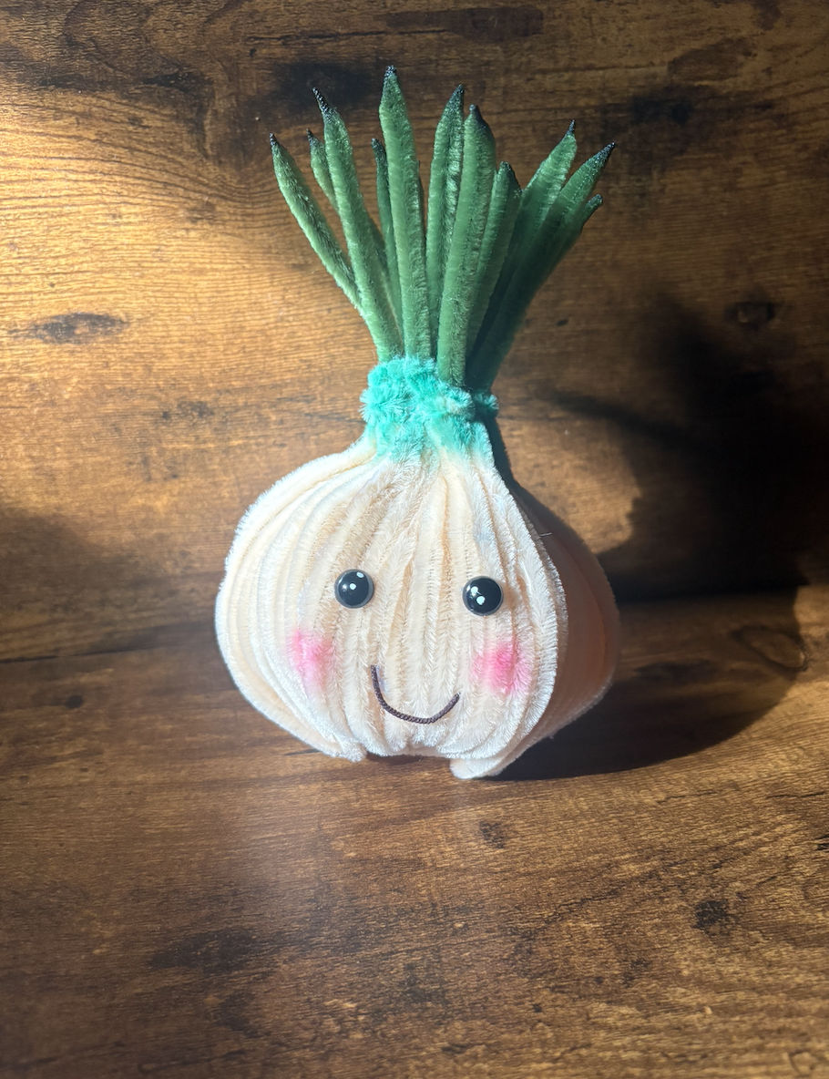 Cute Onion Night Light | Handmade Chenille Stem Onion Plush