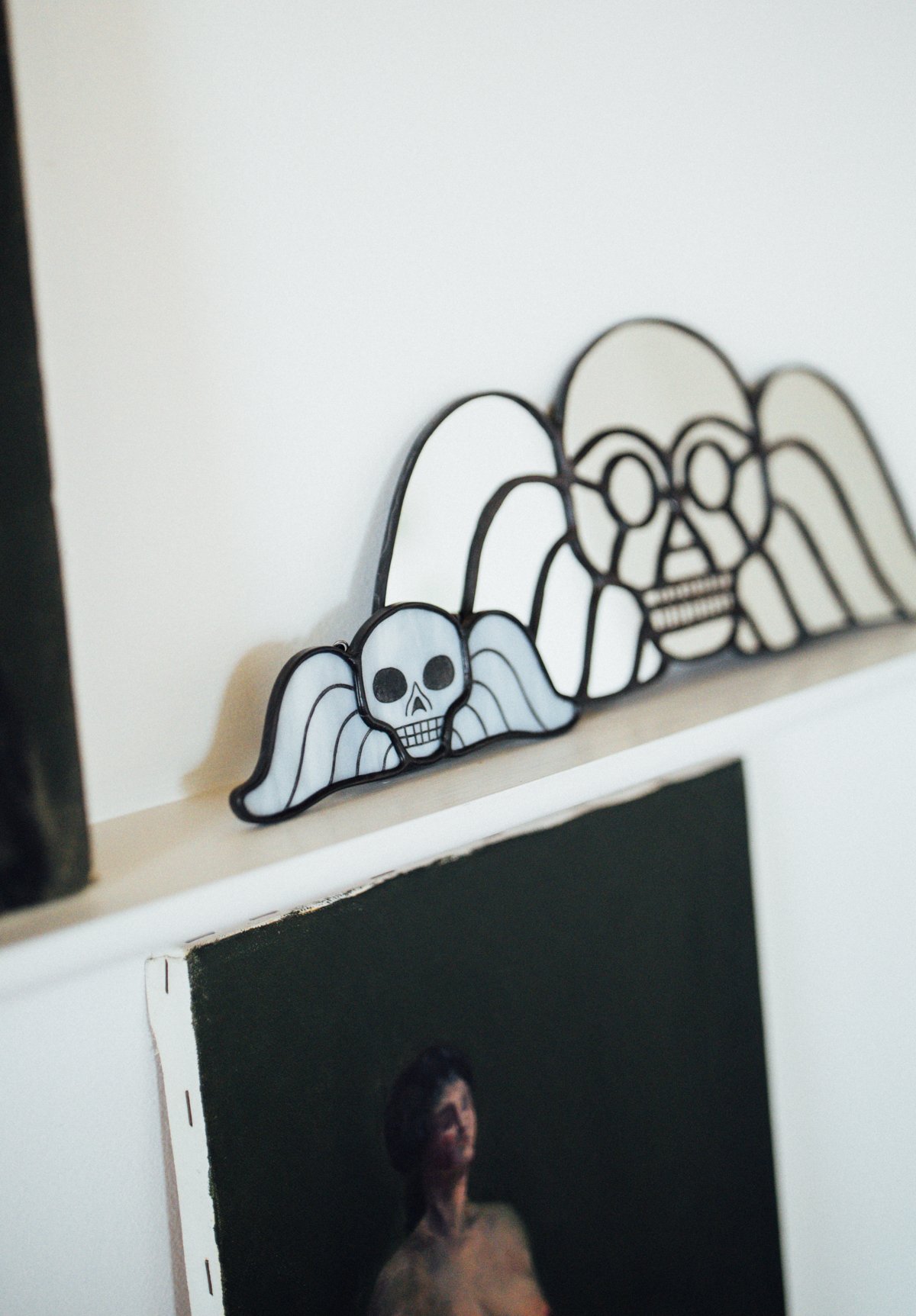 cemetery inspired winged skull