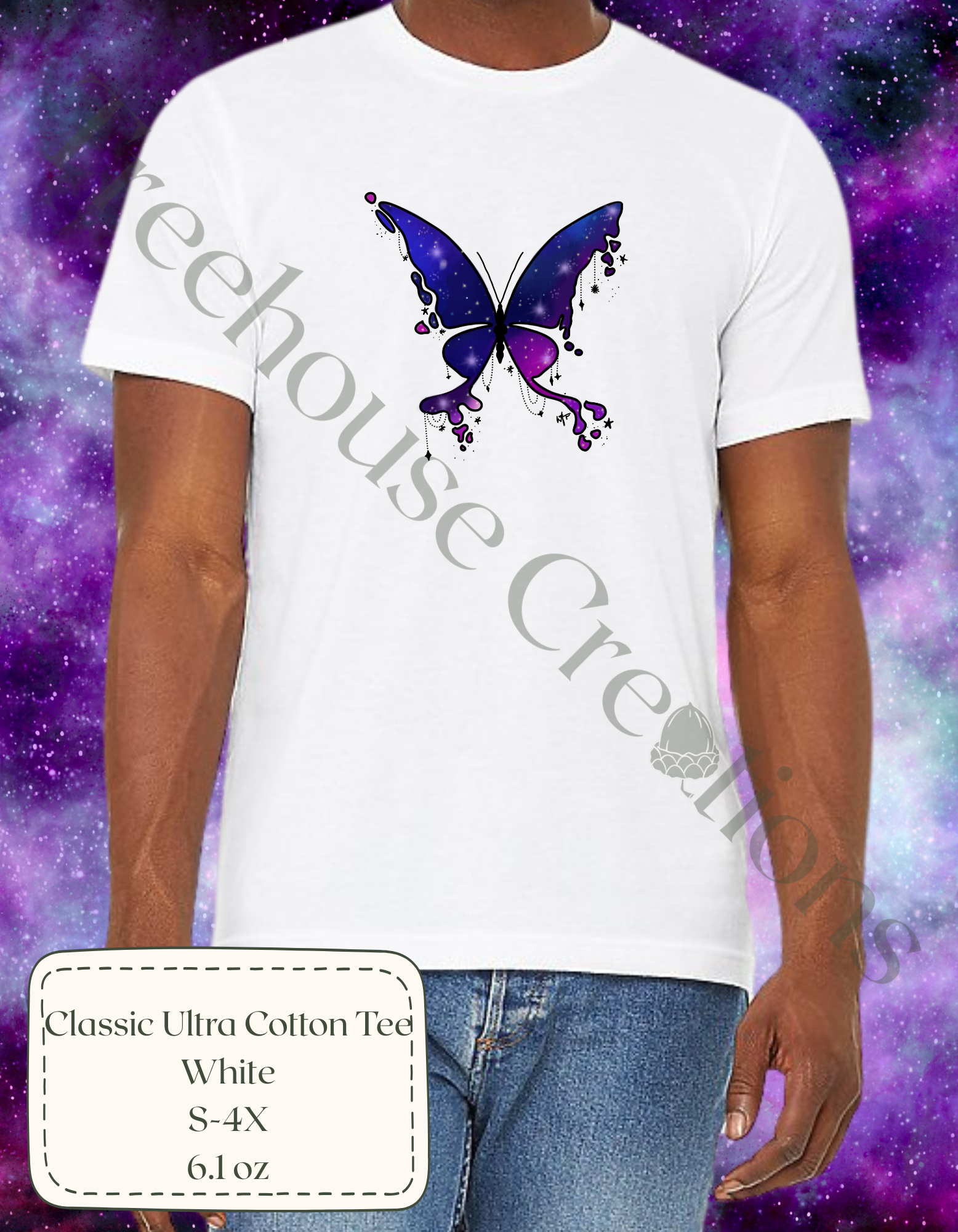 The Galaxy Butterfly- Classic White Tee.png