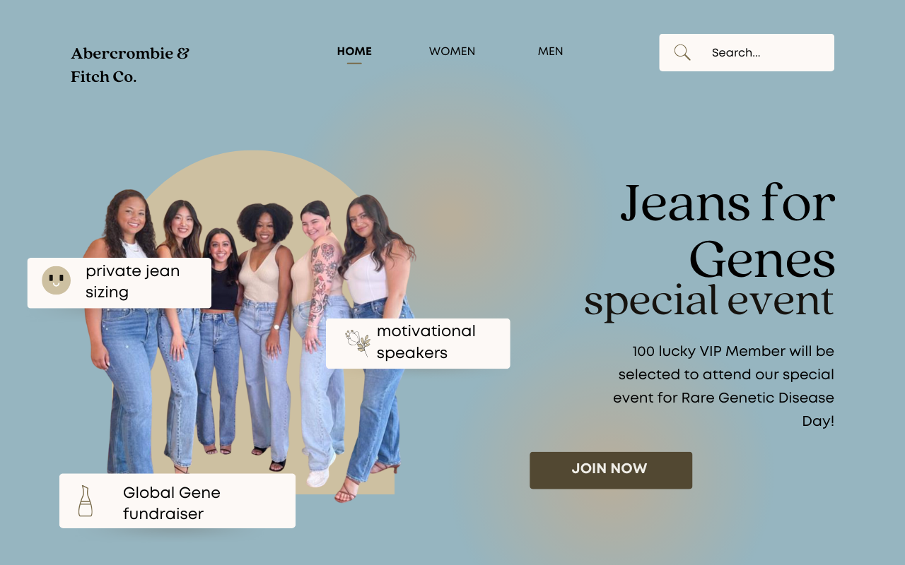 Jeans for Genes- Ad Landing Page Mockup