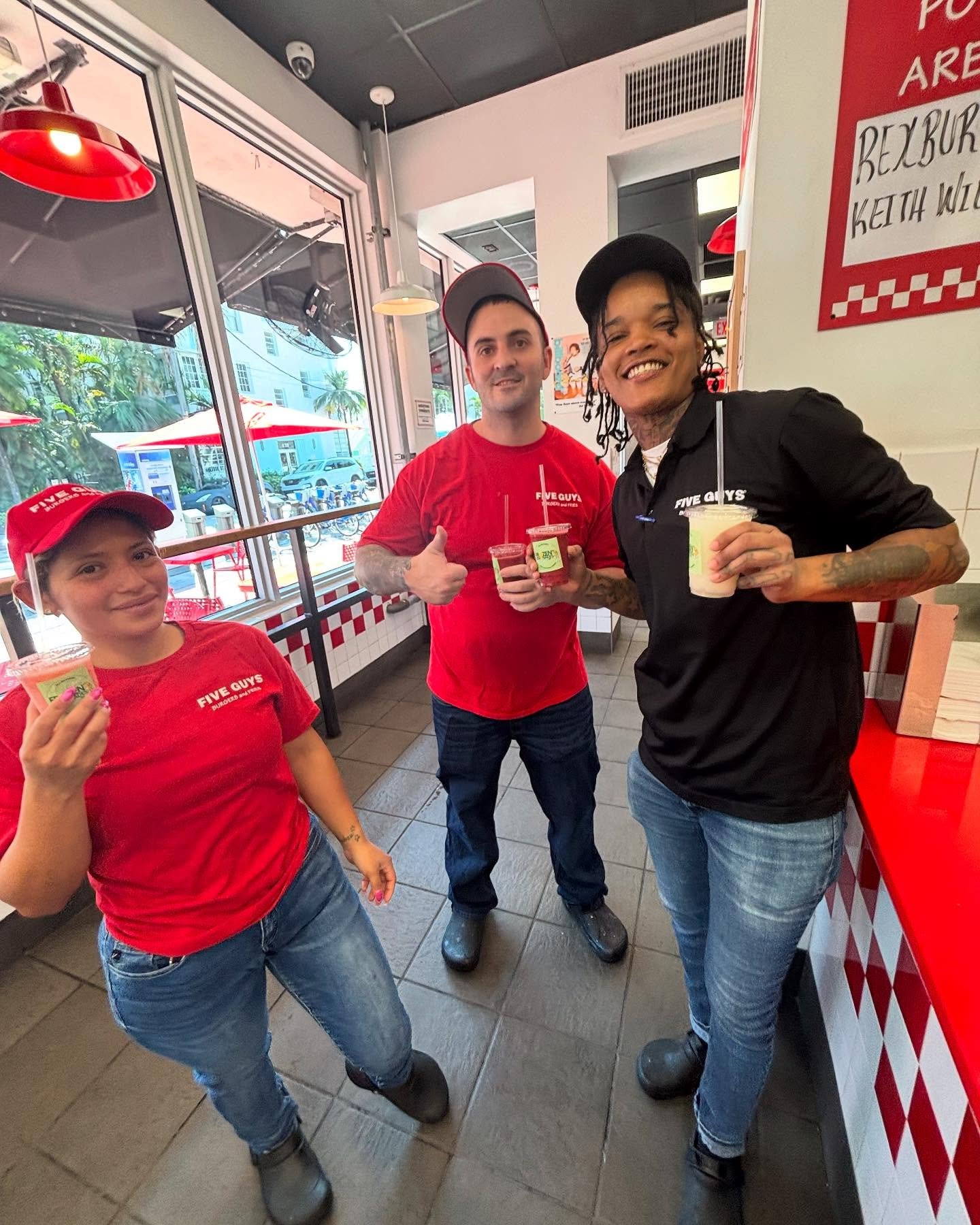Thank you @fiveguys for supporting us! Glad to be able to build a strong community bond with south beach Miami. Our journey continues as we strive to deliver the freshest and coldest lemonades out there. 🍋🍉❤️

Thank you so much to @spitfiremiamibea