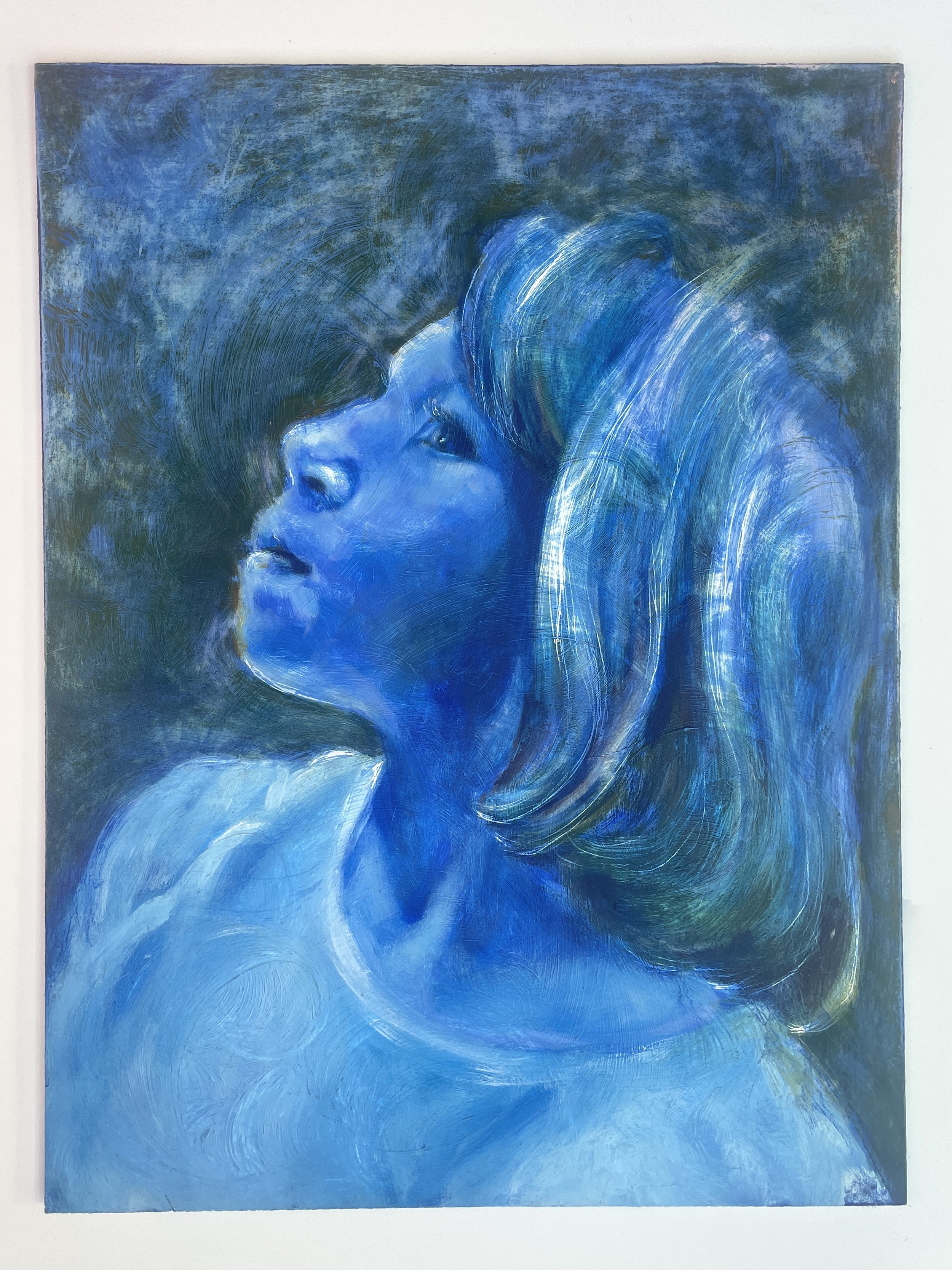 Cobalt, oil on panel (14x16")