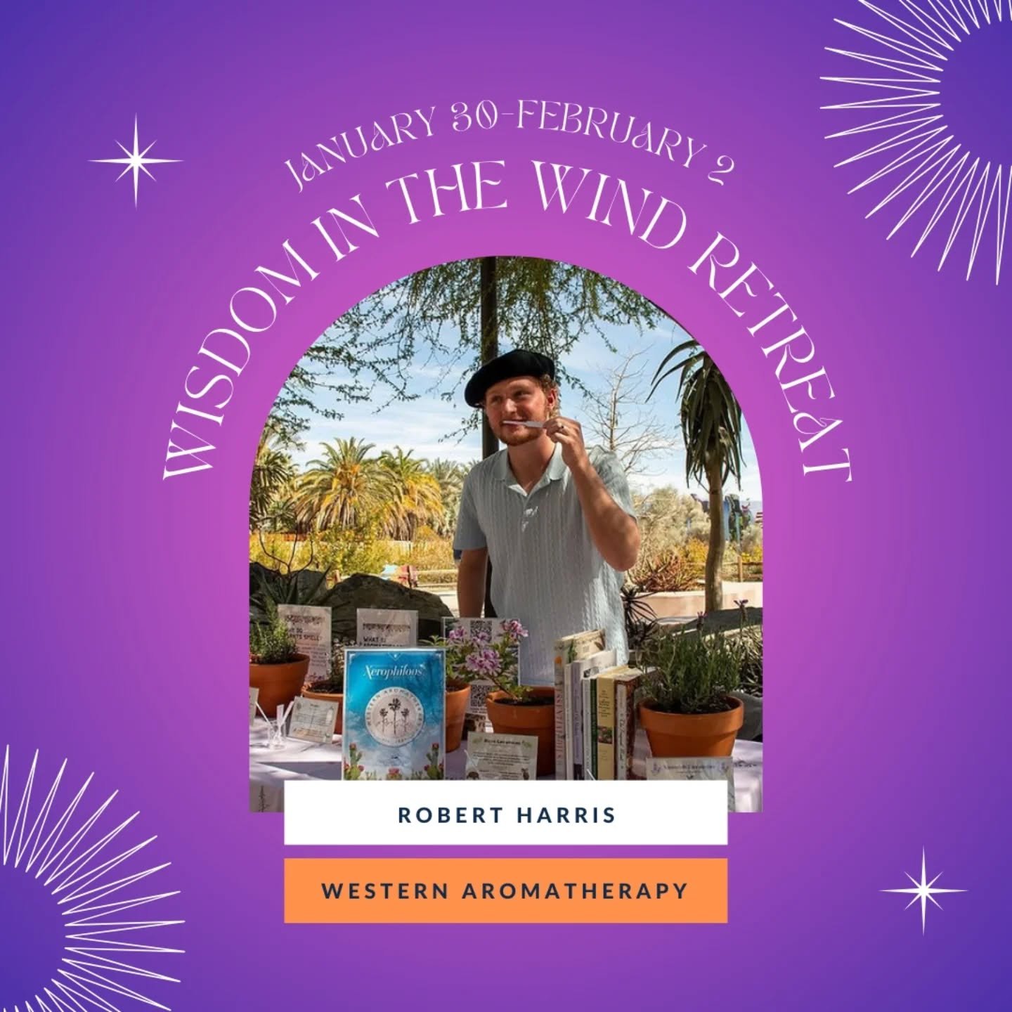 🔸Proud to welcome to the retreat Robert Harris of @westernaromatherapy. 🌿 Robert will be hosting a workshop for creating essential oils. Guests will get to create their own scent supported by his wisdom and love of aromatherapy!
In his own words: