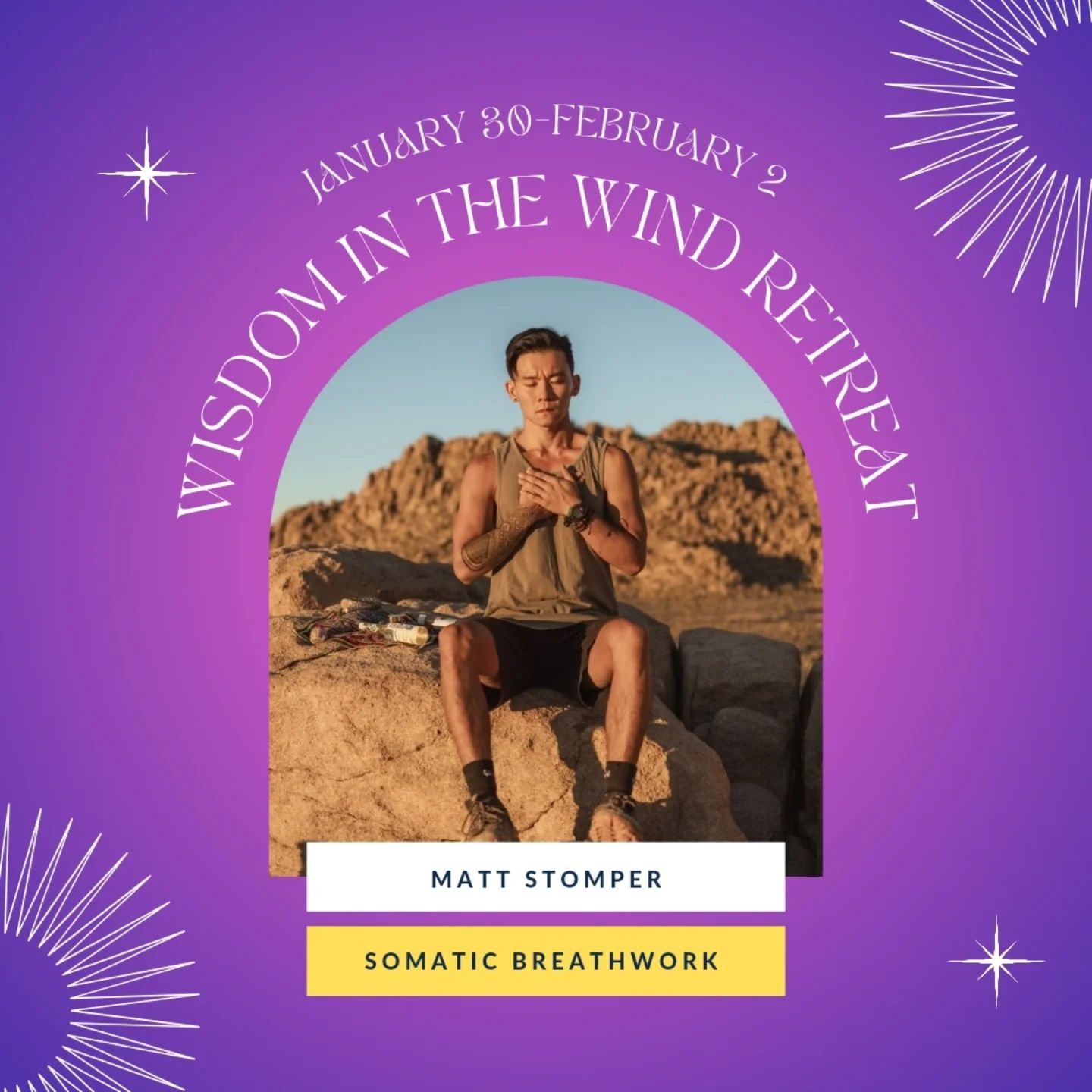 ::: ONLY 3 SLOTS LEFT - BOOK NOW! :::
Welcoming @thebreath.unbound Matt Stomper to Wisdom In The Wind retreat! 🫁
Matt Stomper is a certified SomatIQ Breathwork practitioner and a certified Our Breath Collective breath teacher. He blends both the a