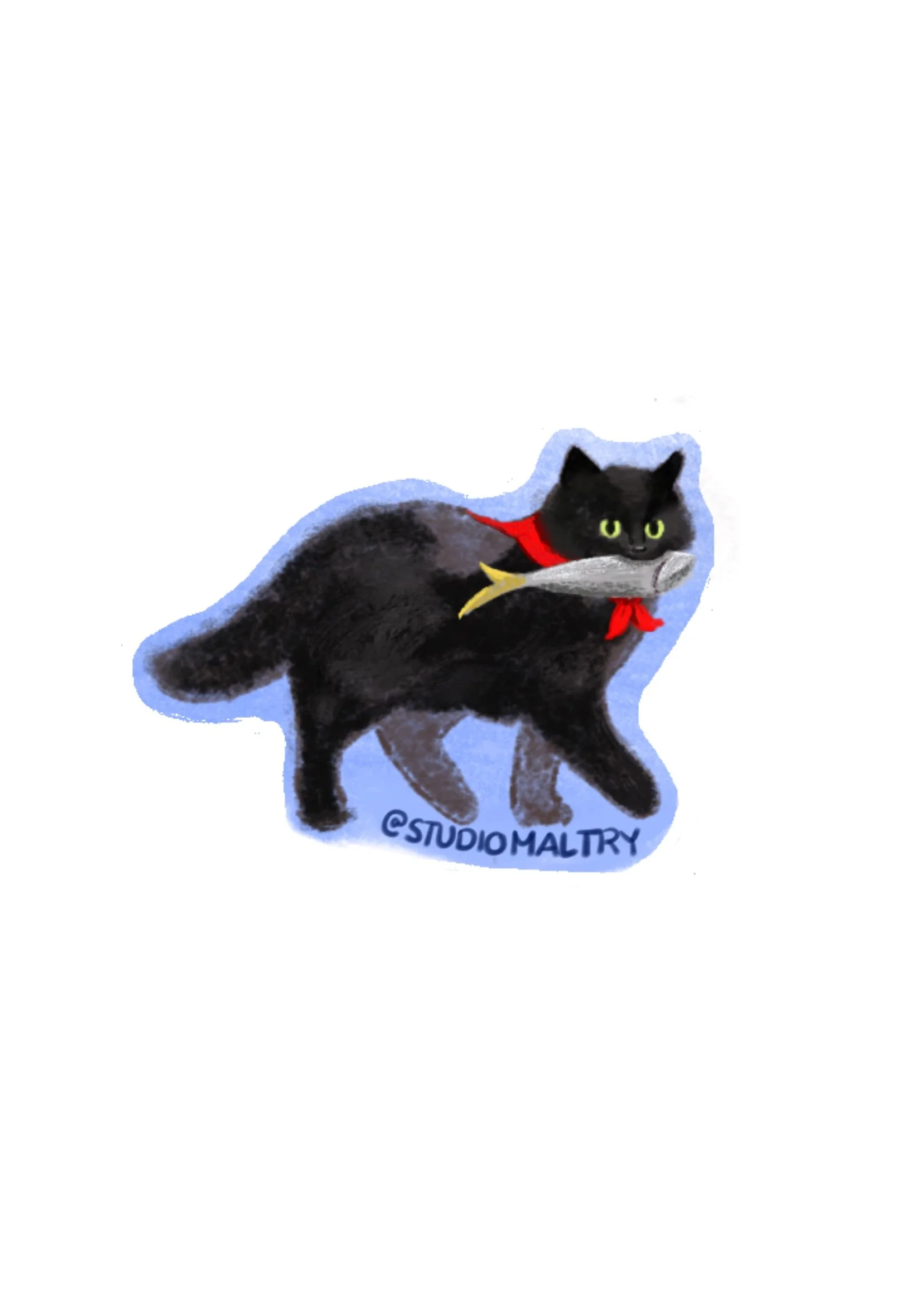 Giuseppe - black cat from Venice 2.5” sticker PRE-ORDER