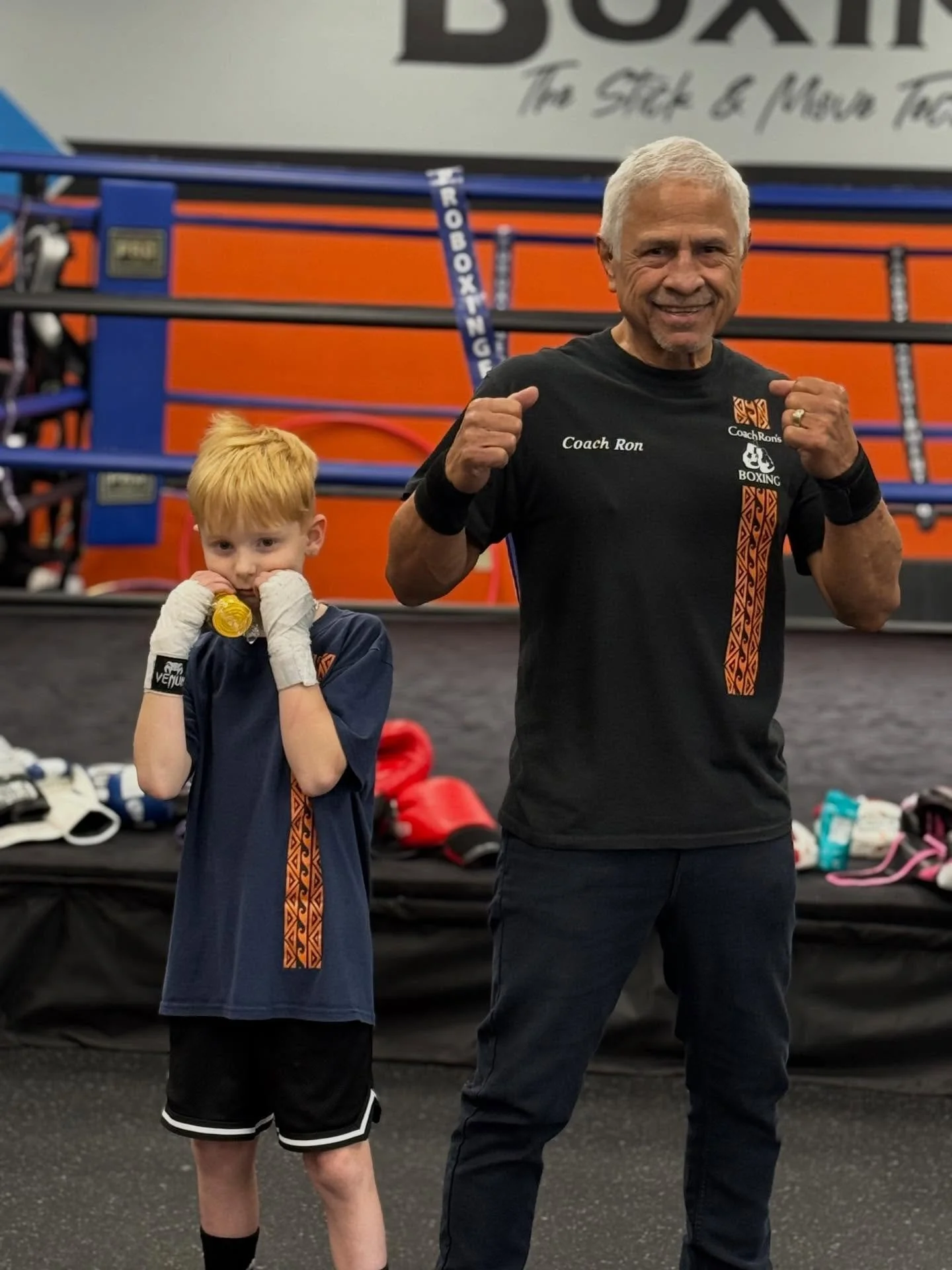 Congrats Finn .. Learning the art of boxing at age 8 is impressive.. Your promotion to yellow wraps was well earned .. 

Youth boxing @ Coach Ron&rsquo;s Boxing on Tuesdays, Thursdays and Saturdays&hellip; Join us and become part of our Ohana