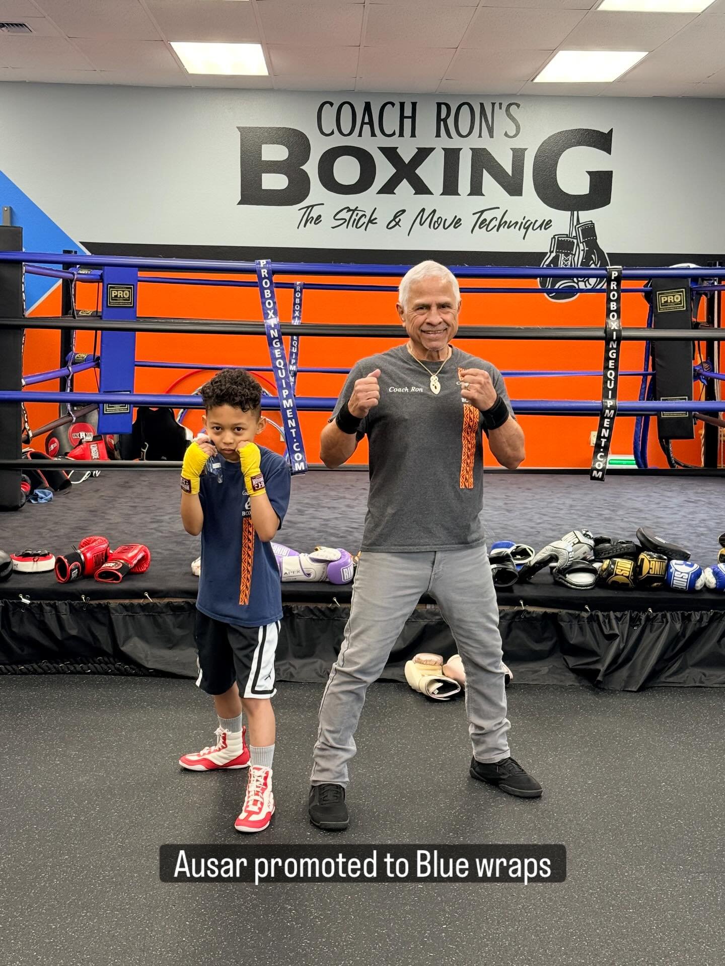 Congratulations Ausar on  your promotion to Blue wraps.. Your dedication to learning the art of boxing is evident every time you walk through the door at CRB.
Next task RED wraps.. Learning the art of boxing is developed one training session at a tim