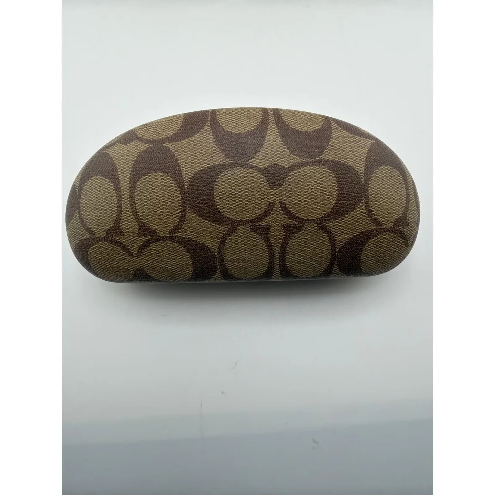 Coach Signature C Monogram Brown Khaki Hard Sunglasses Case — photo 2 of 6