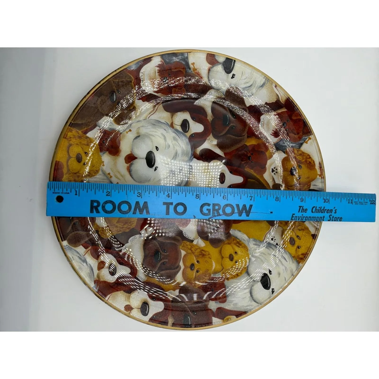 Vintage Dog Breed Collage Glass Plate Gold Rim 8 Inch — photo 3 of 4