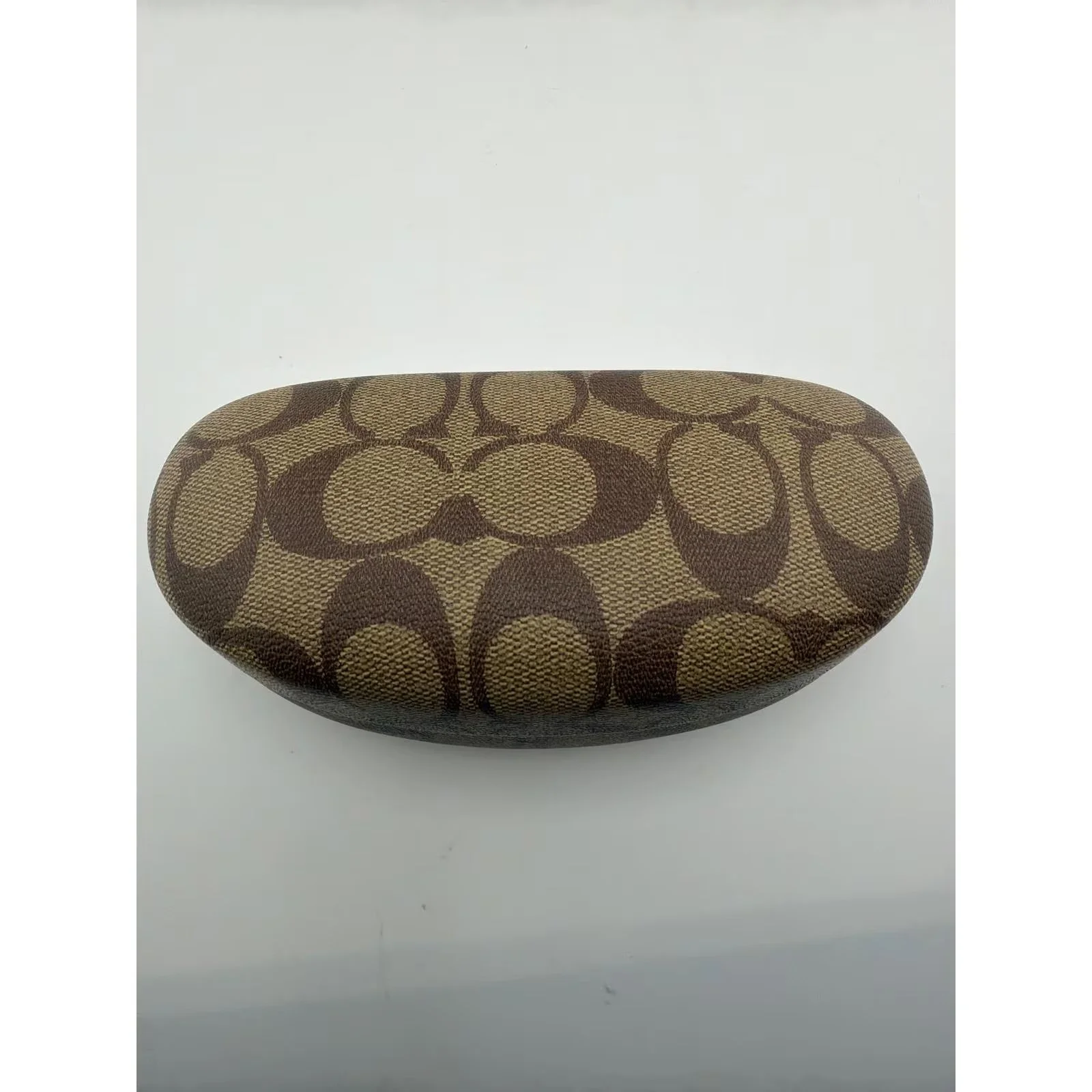 Coach Signature C Monogram Brown Khaki Hard Sunglasses Case — photo 1 of 6