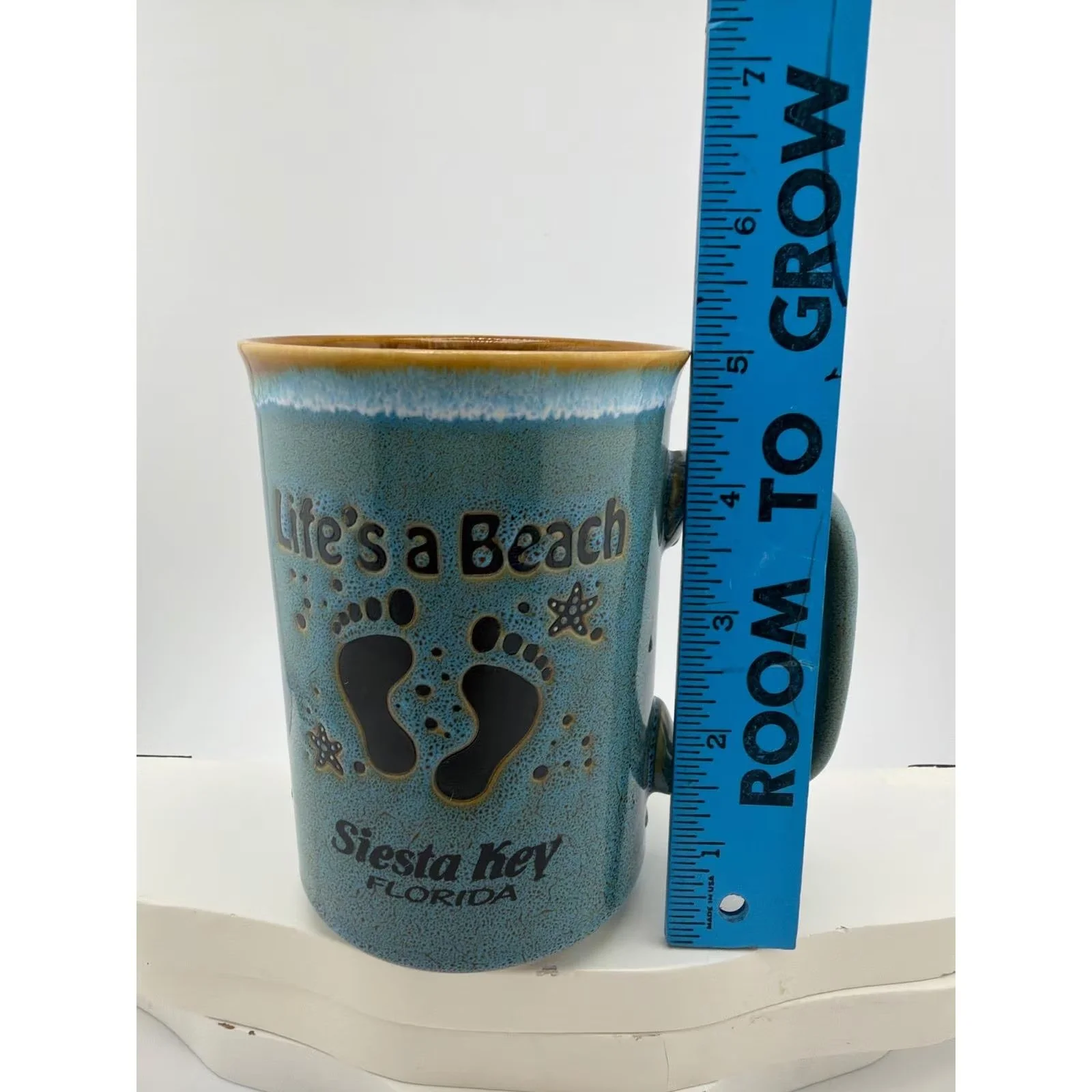 Siesta Key Florida Lifes a Beach Teal Reactive Glaze Coffee Mug — photo 6 of 6