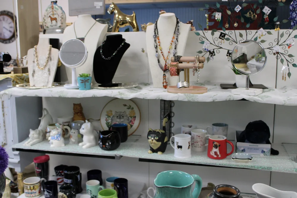 Belfair Market jewelry and collectibles display