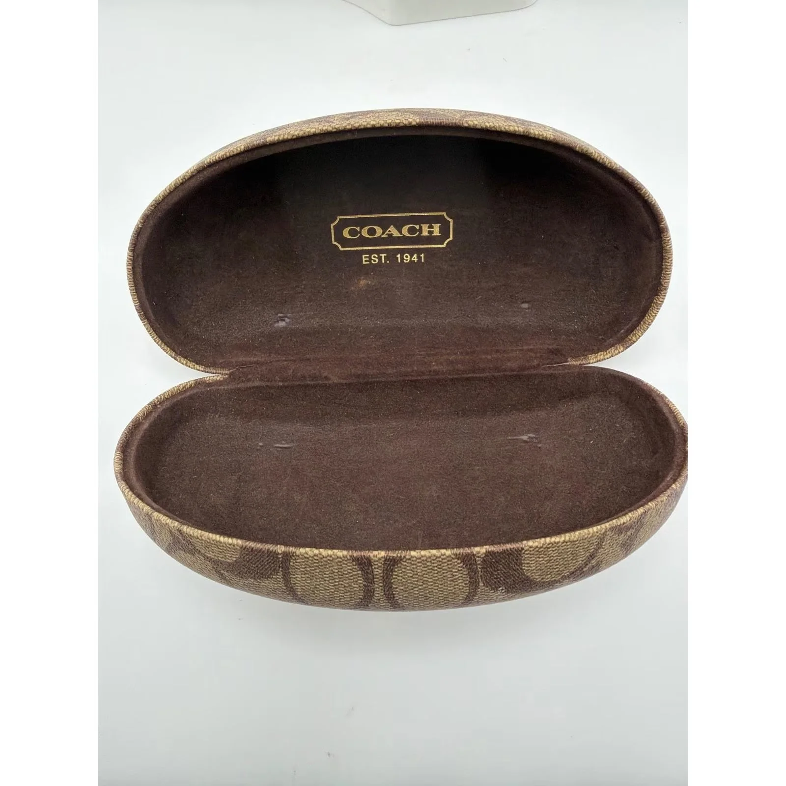 Coach Signature C Monogram Brown Khaki Hard Sunglasses Case — photo 4 of 6