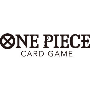 Logo for the "One Piece" card game with the title text and a small symbol to the left of the text.