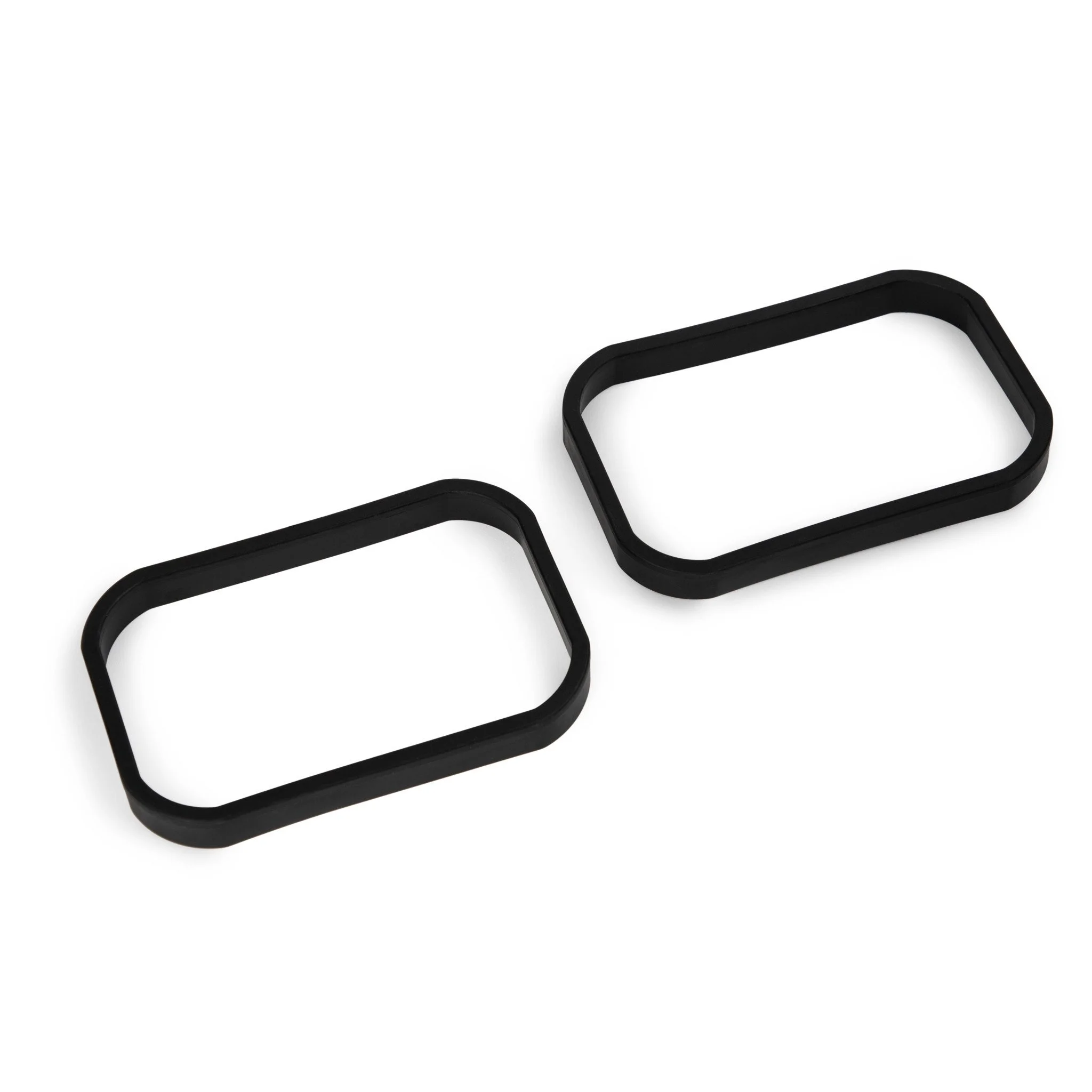 two black SpoutTrim caps on a white background