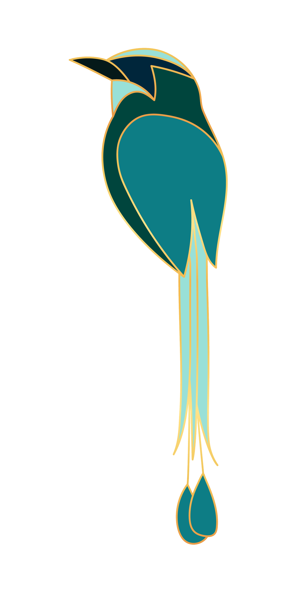 Blue crowned motmot bird, Katana