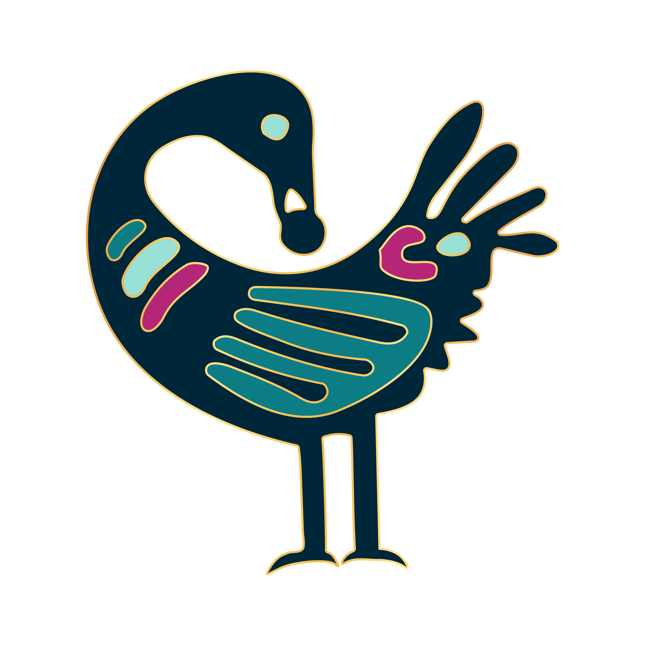 Sankofa bird icon representing Demetria Bonds, LMSW and her affirming therapy approach for grief, relationships, identity, and healing.