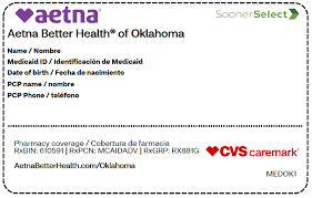Example of an Aetna Better Health of Oklahoma SoonerSelect member card