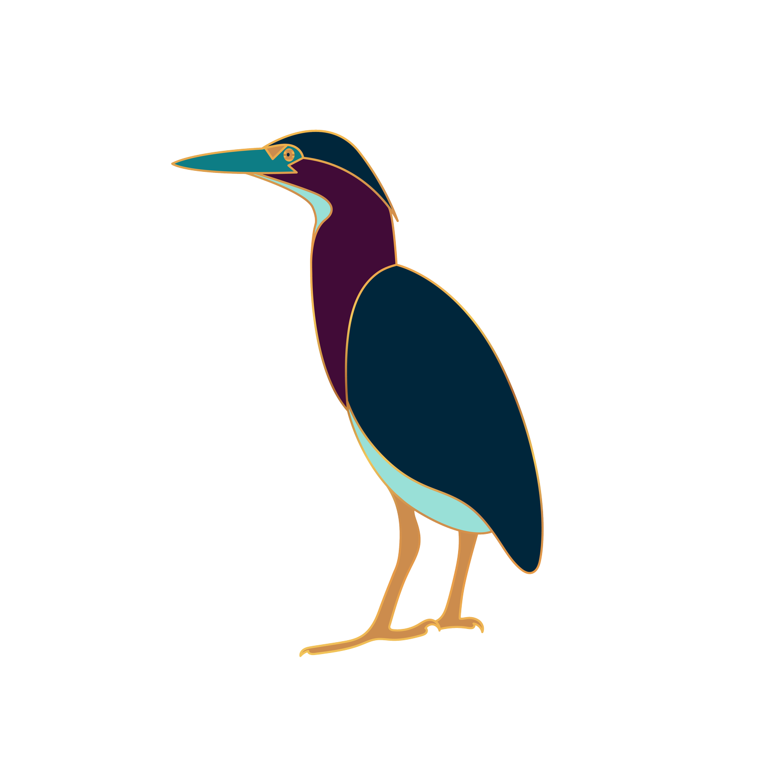 Taylor Hendricks, LMSW, green heron illustration for Ala Therapy Collective