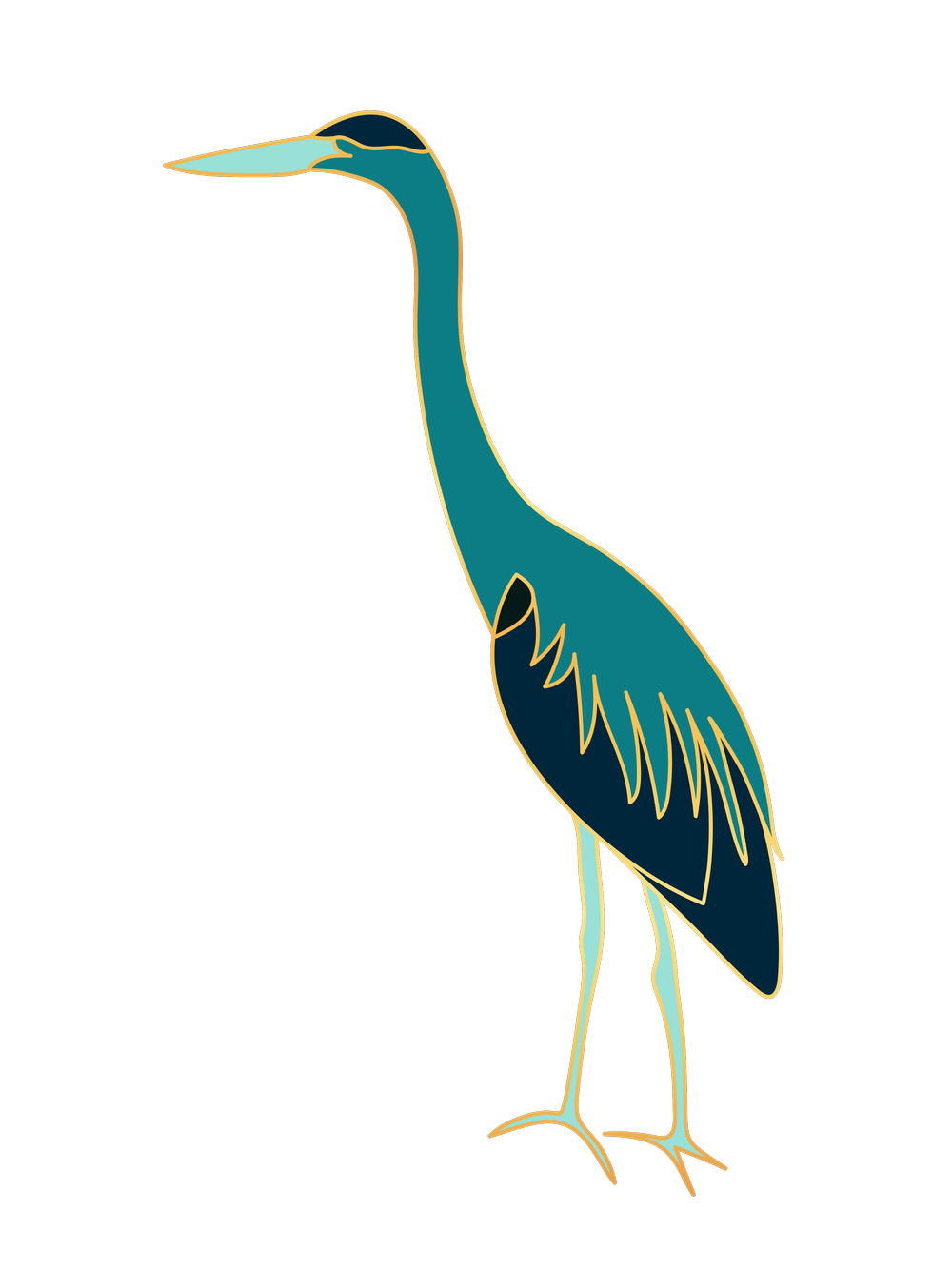 Great blue heron illustration representing Madison Johnson, LCSW