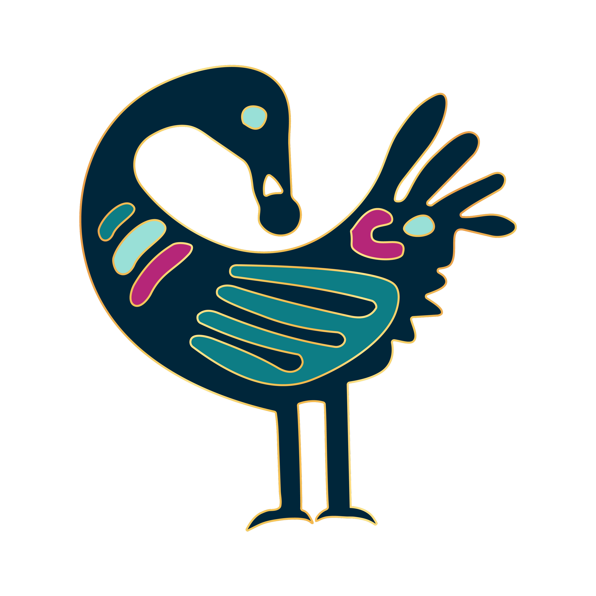 Sankofa bird illustration representing Demetria Bonds