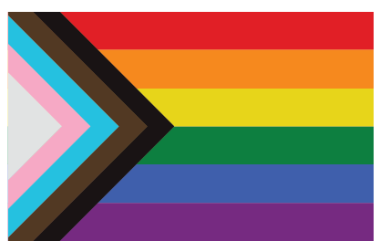 Progress Pride Flag representing LGBTQIA+ inclusivity, where Ala Therapy Collective offers affirming therapy for clients of all gender identities and sexual orientations in Oklahoma.