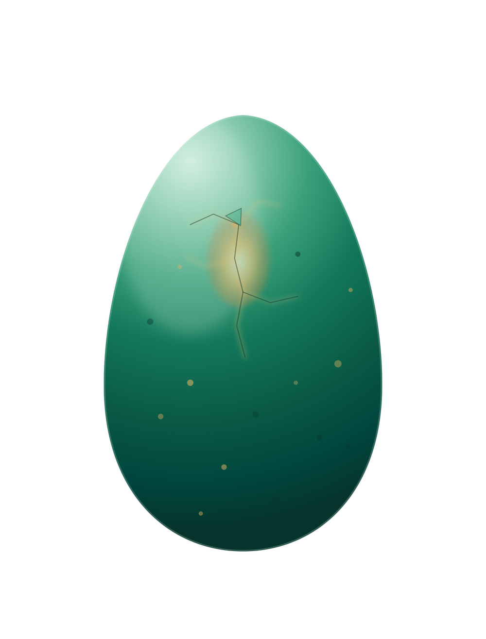 Egg illustration with gold cracks representing Paula Sophia Schonauer, LCSW at Ala Therapy Collective