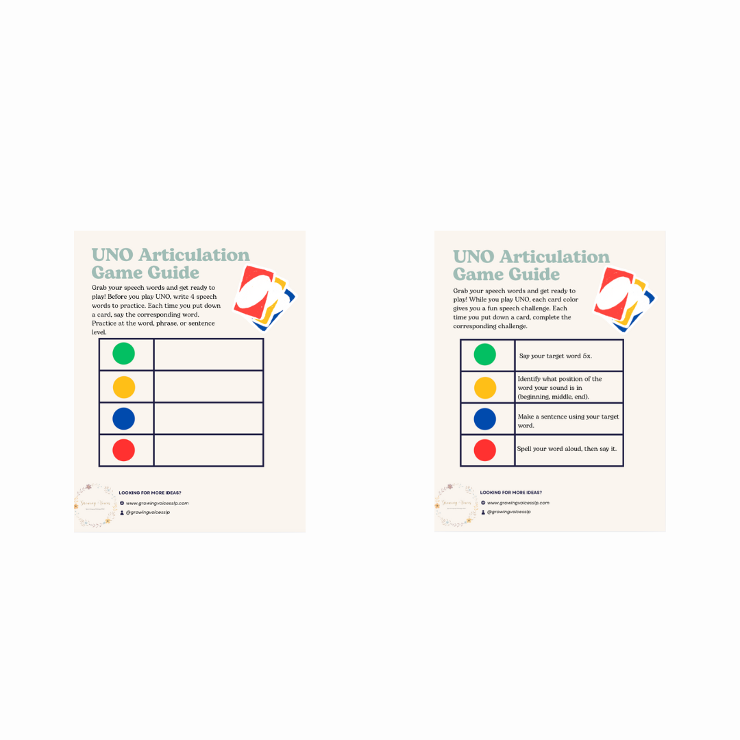 Uno Articulation Game Guide