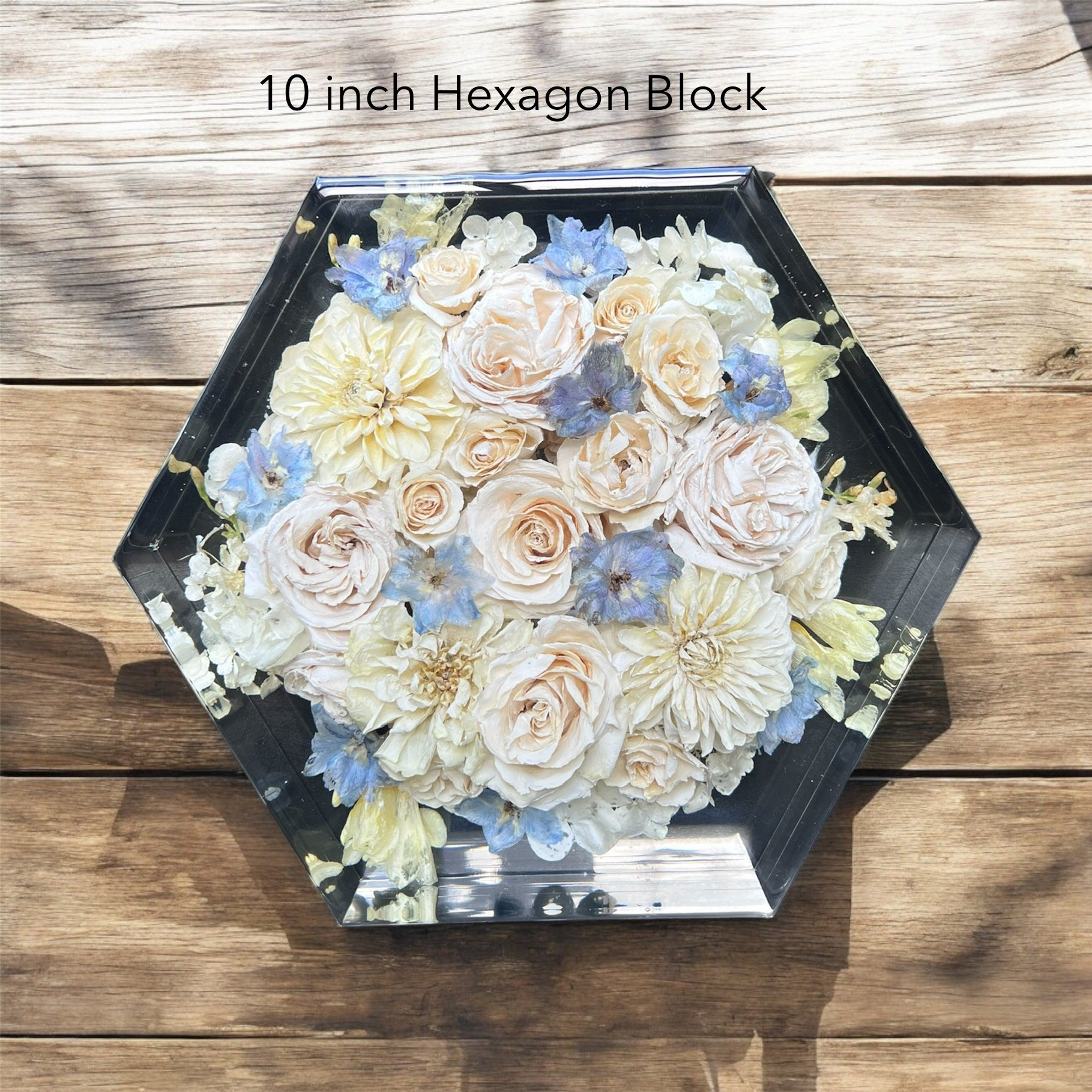 Hexagon Block Flower Preservation