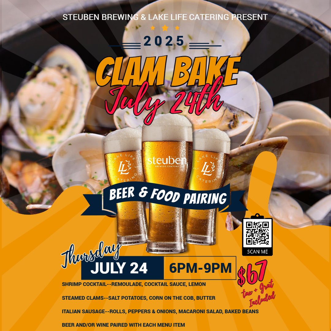 Summer Clam Bake-Beer and Food Pairing with Lake Life Catering