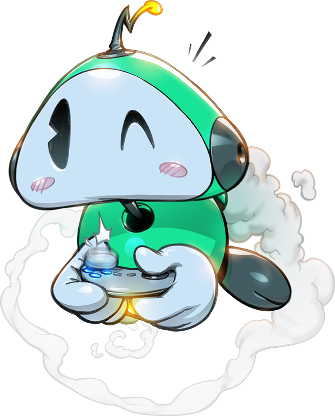 Character art of Dee Pad, mascot of Gameplay Group