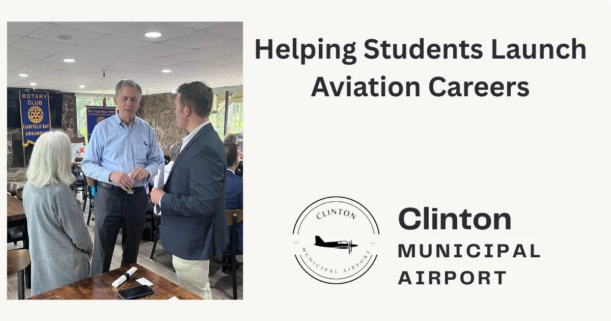 Trevor, Airport Manager  and Laura Berry with North Arkansas College had the opportunity to meet with Congressman French Hill yesterday to discuss the aviation maintenance training program held at Clinton Municipal Airport.

Through a partnership bet