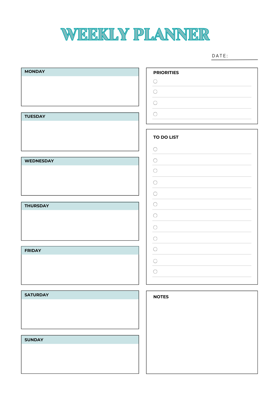 Weekly Routine Planner