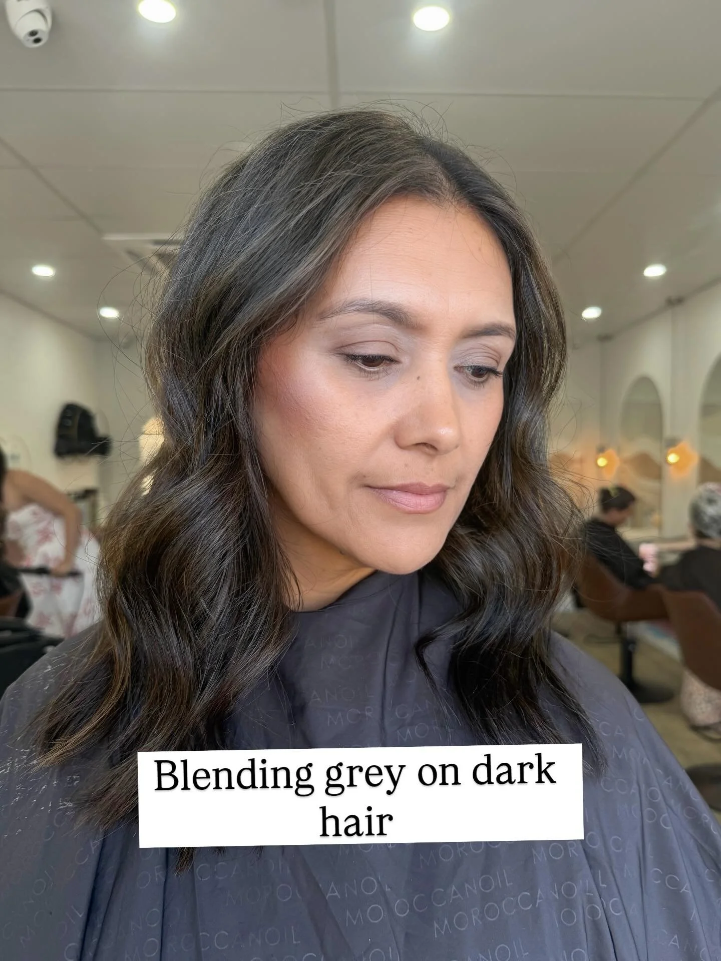 Right intention, wrong execution. 

Our beautiful client just wanted to blend some of those sneaky greys but unfortunately got lifted way too blocky and light (elsewhere). This then gave her a very solid regrowth and left her with a tone that didn&rs