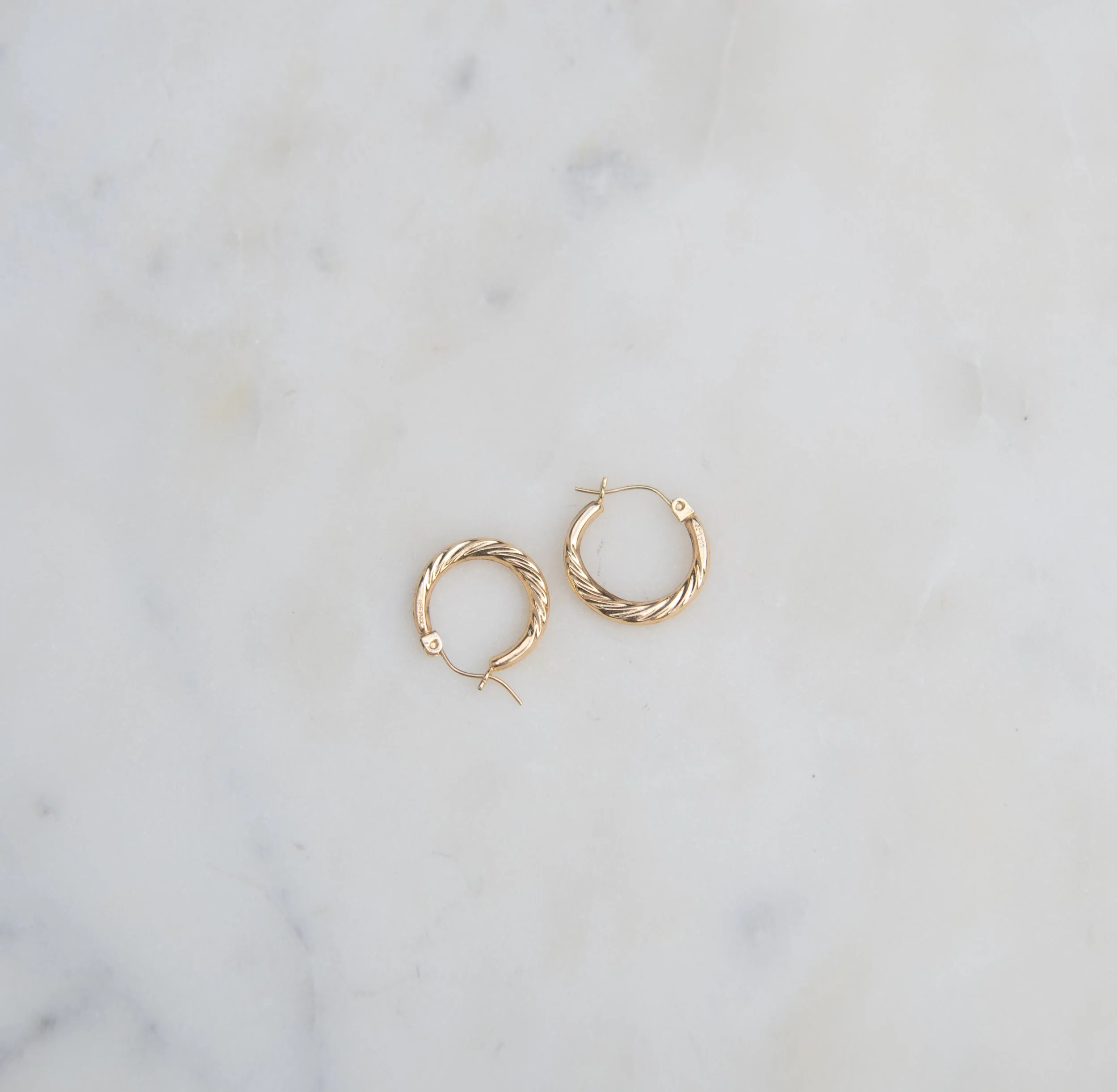 17.8MM 14K Twisted Hoops