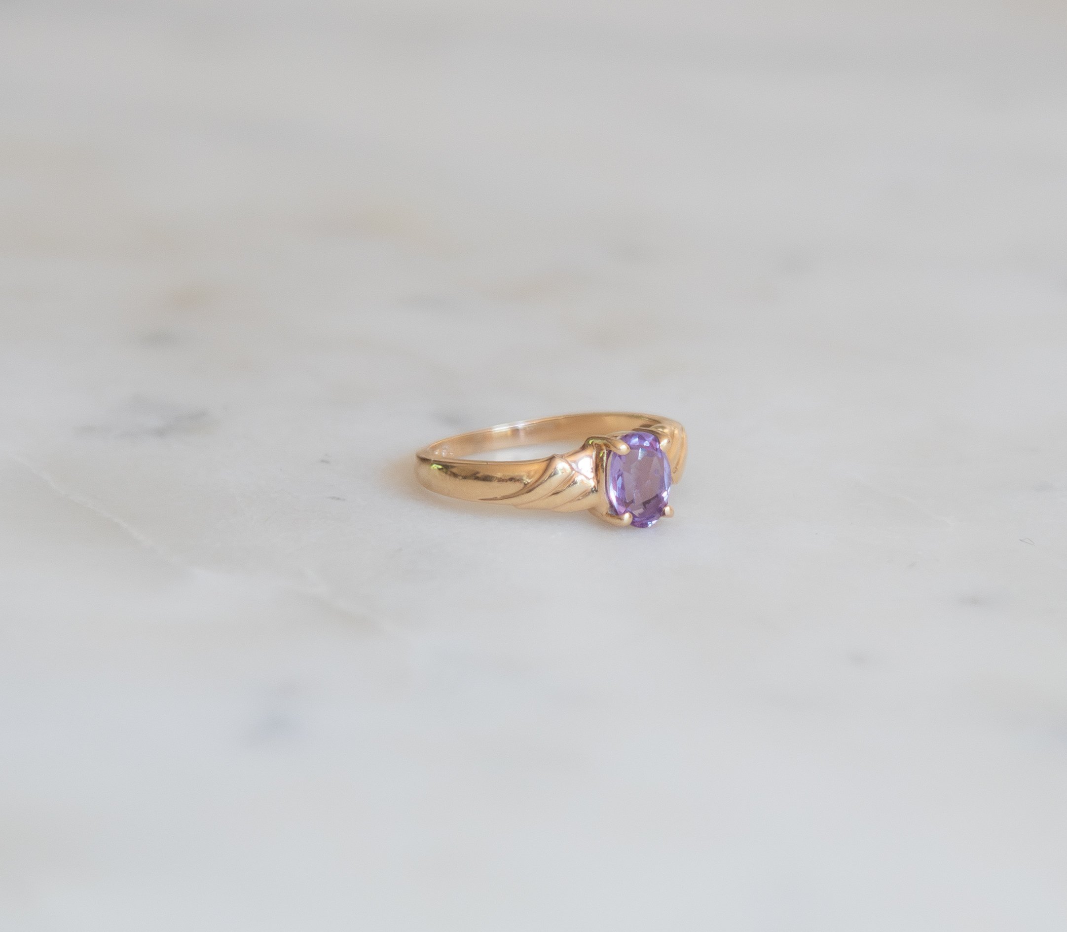 14K Purple Sapphire Ring