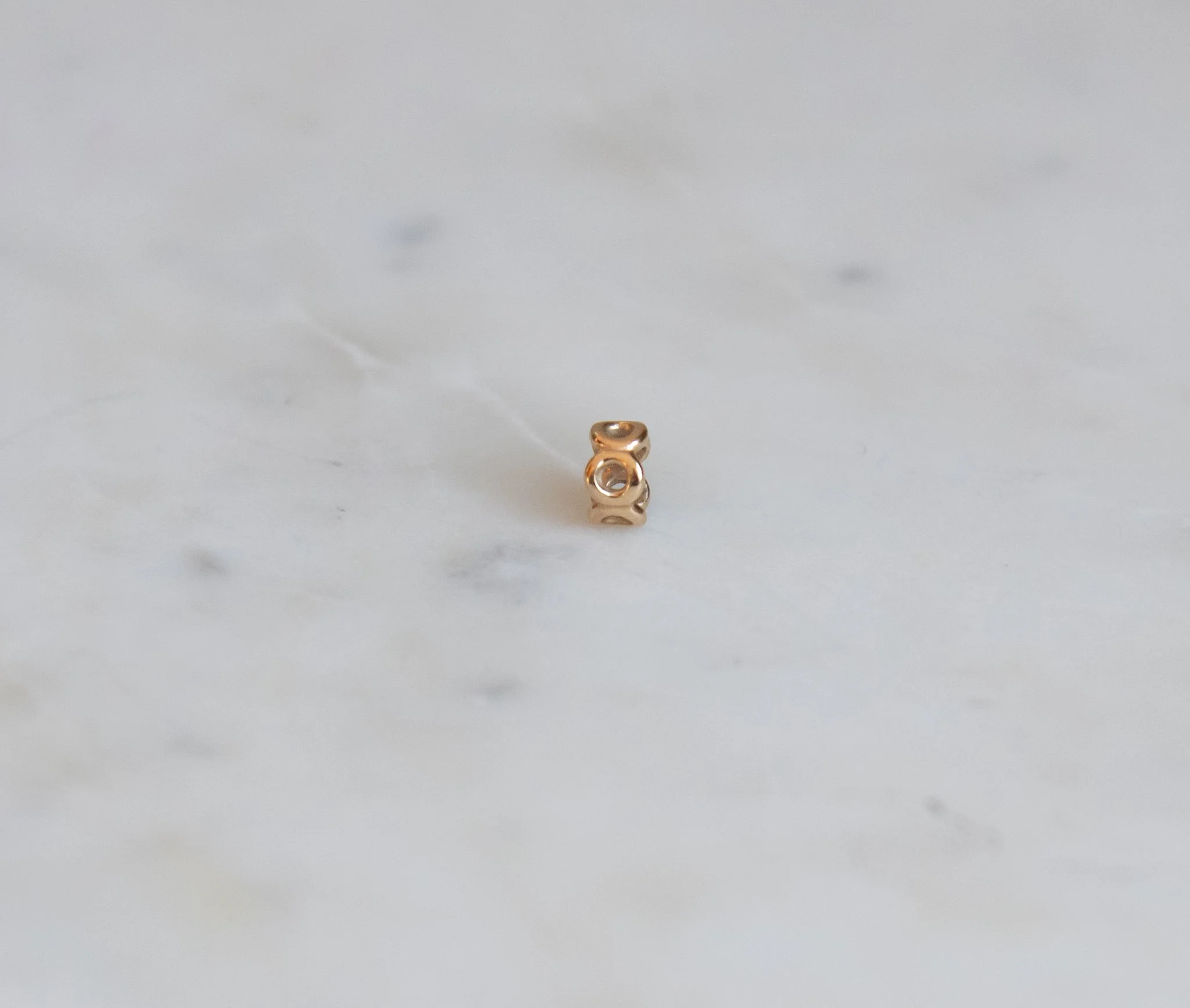 14K Yellow Gold Spacer Charm with Open Circle Design
