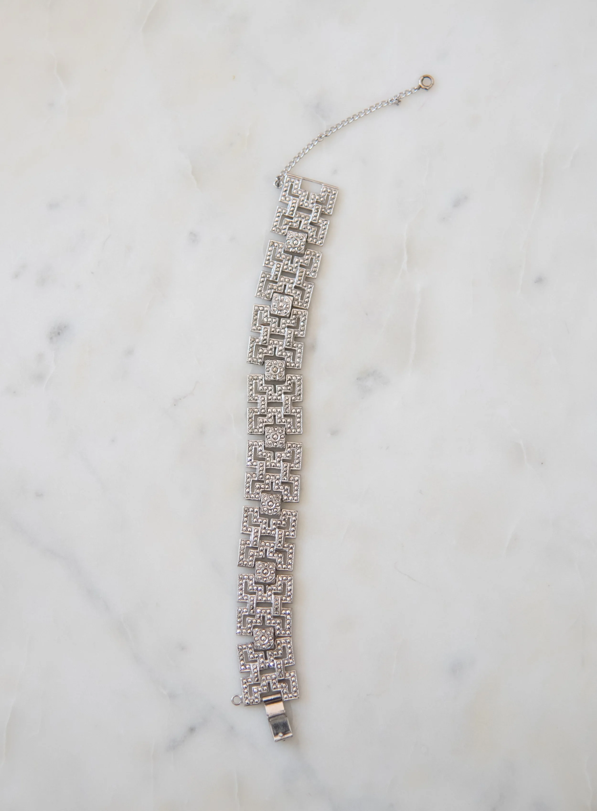 Vintage Vijoben Sterling Silver & Marcasite Bracelet