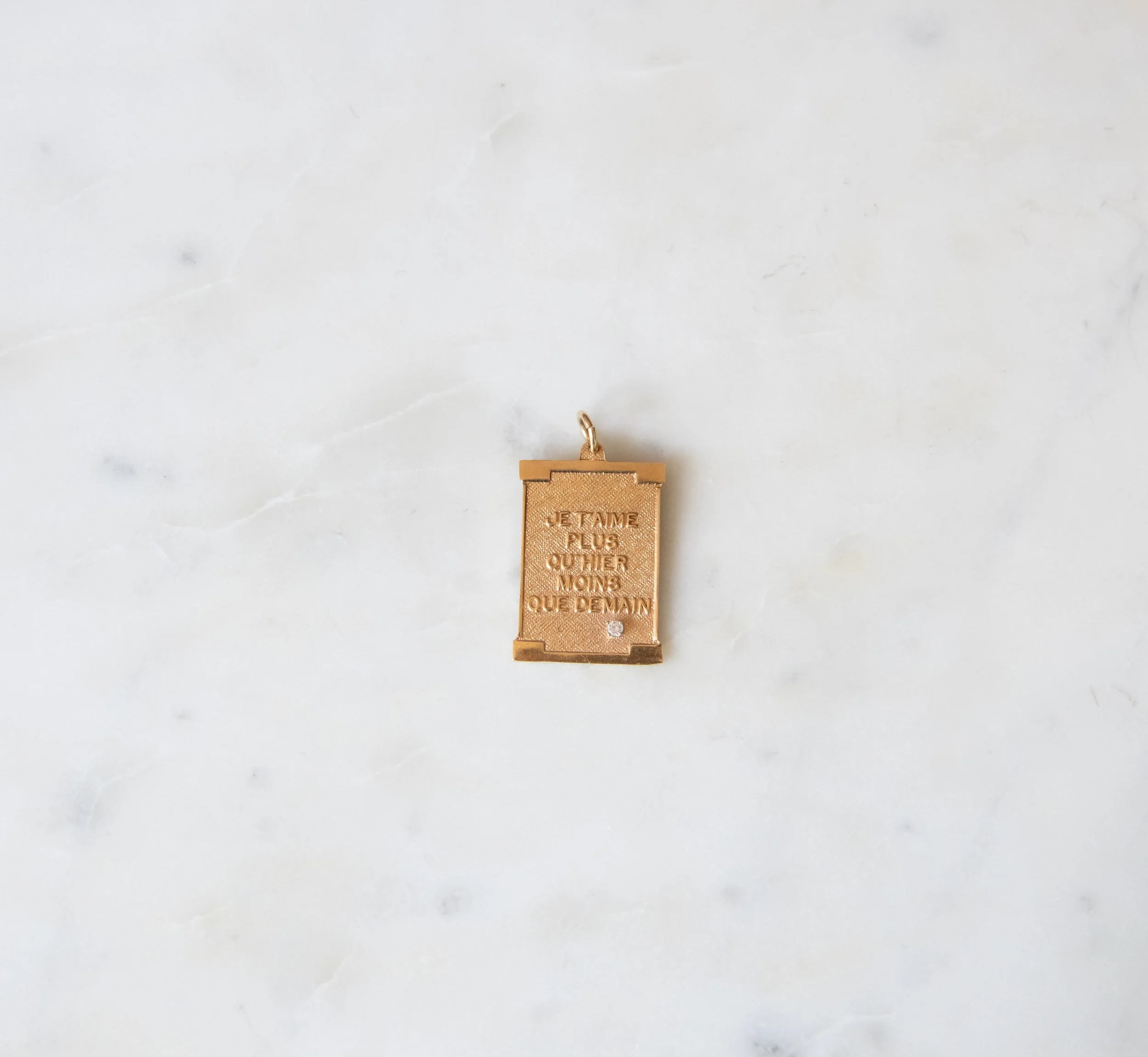 14K Yellow Gold French Love Pendant