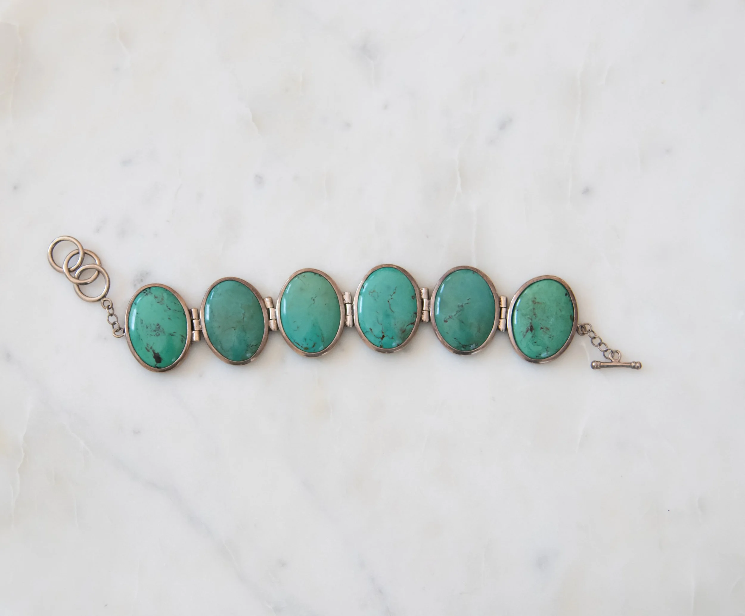 Sterling Silver and Turquoise Panel Bracelet