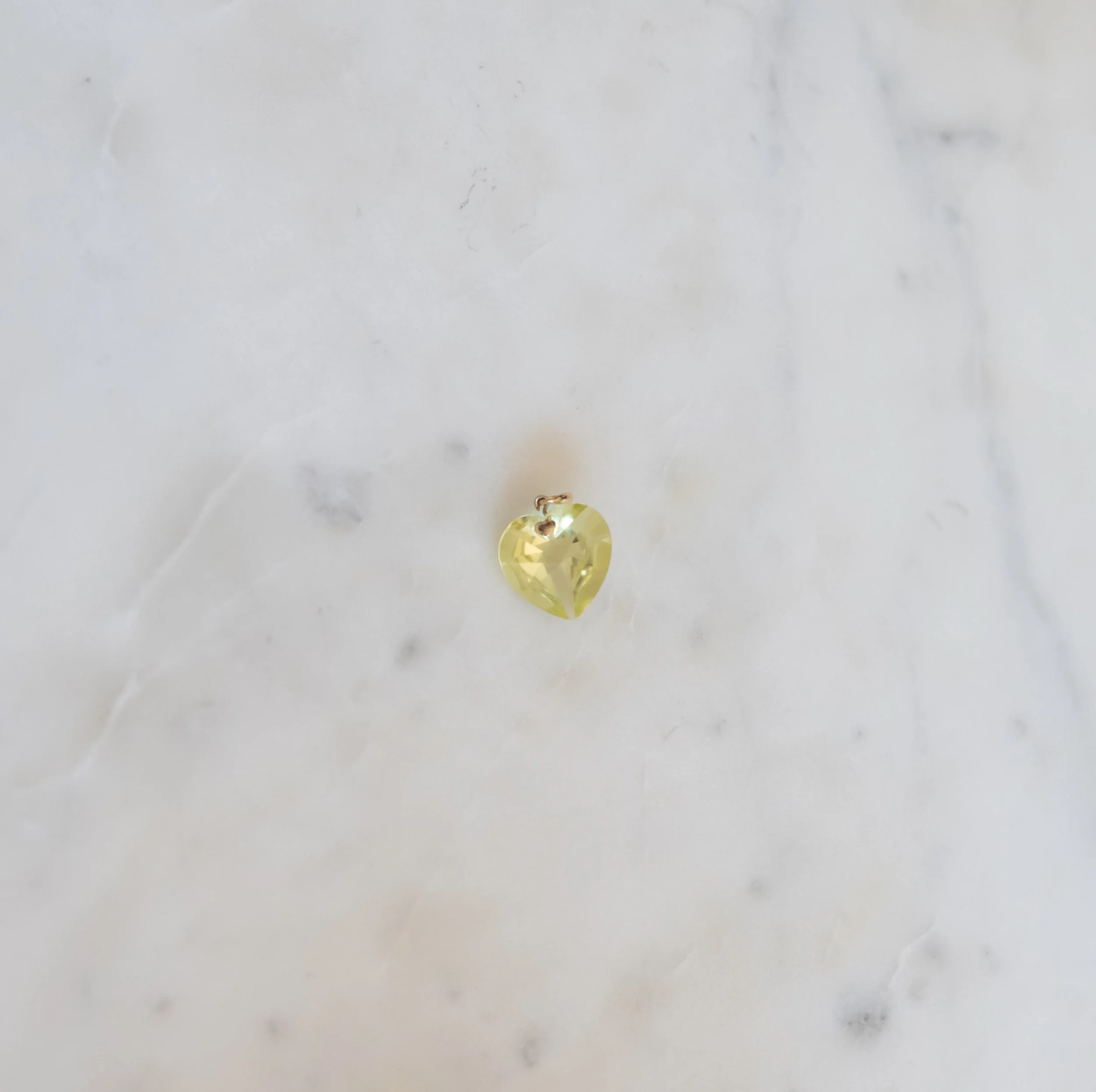 Faceted Lemon Quartz Heart Pendant