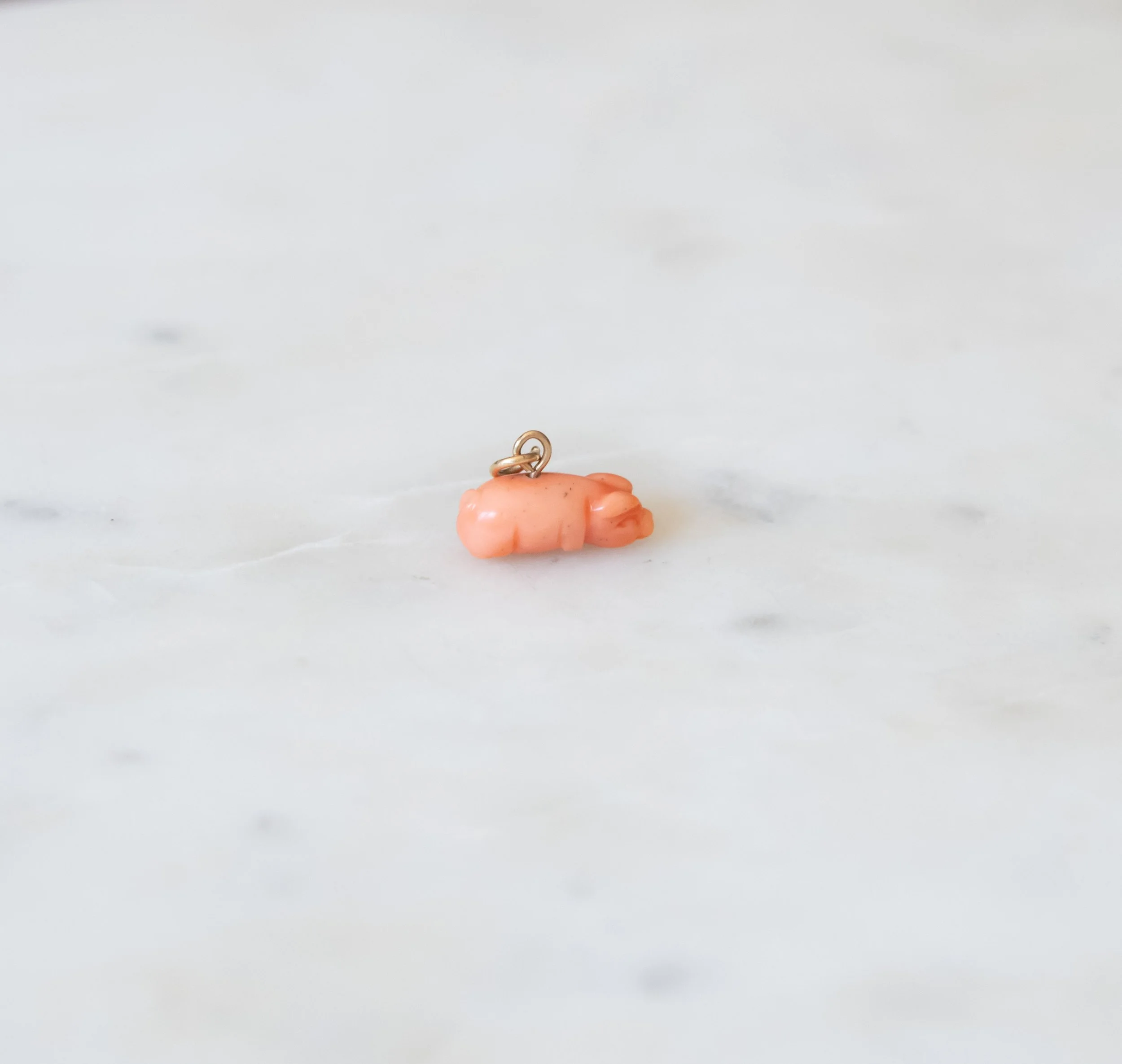 Salmon Coral Pig Charm