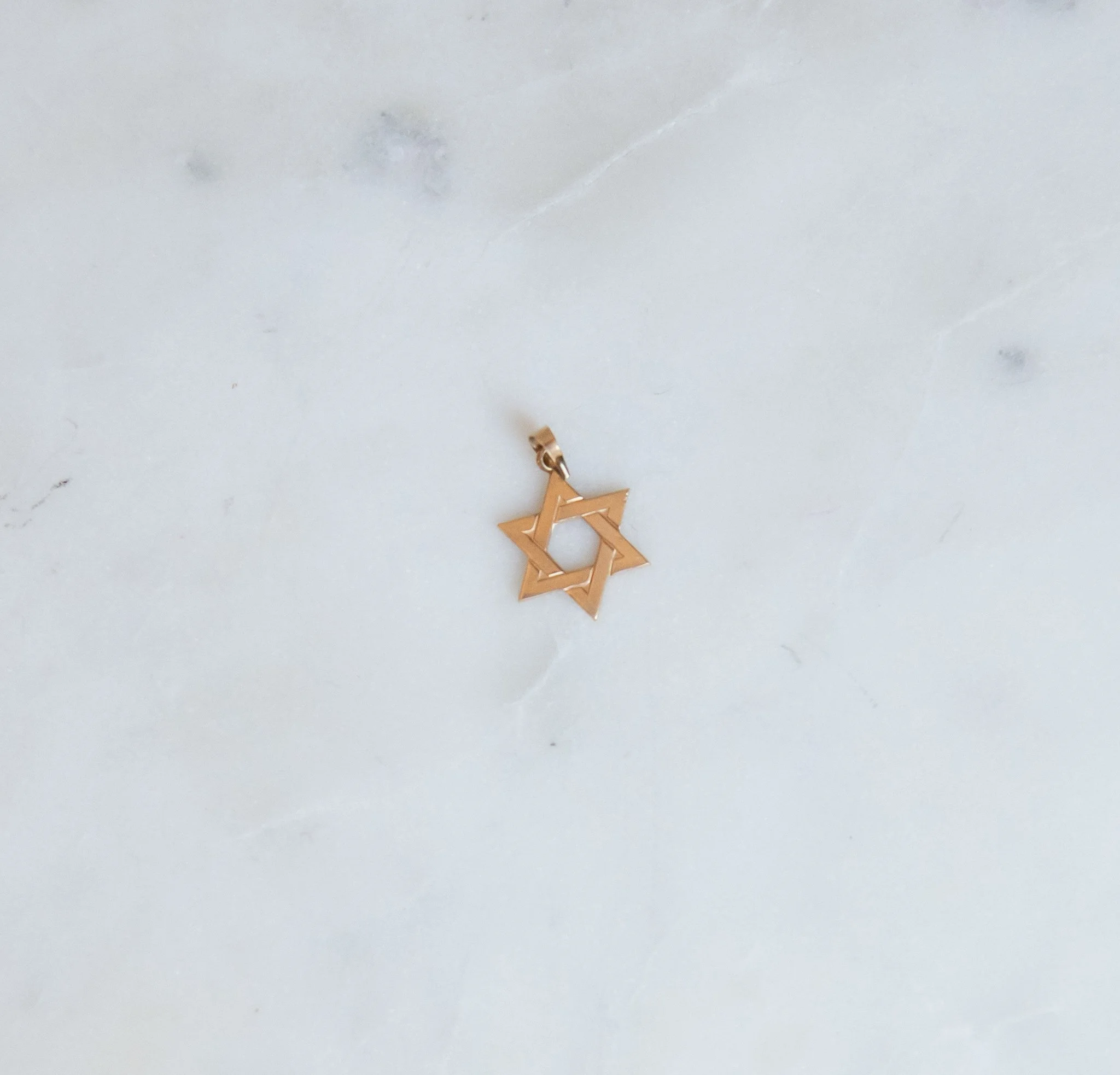 14K Gold Star of David Pendant