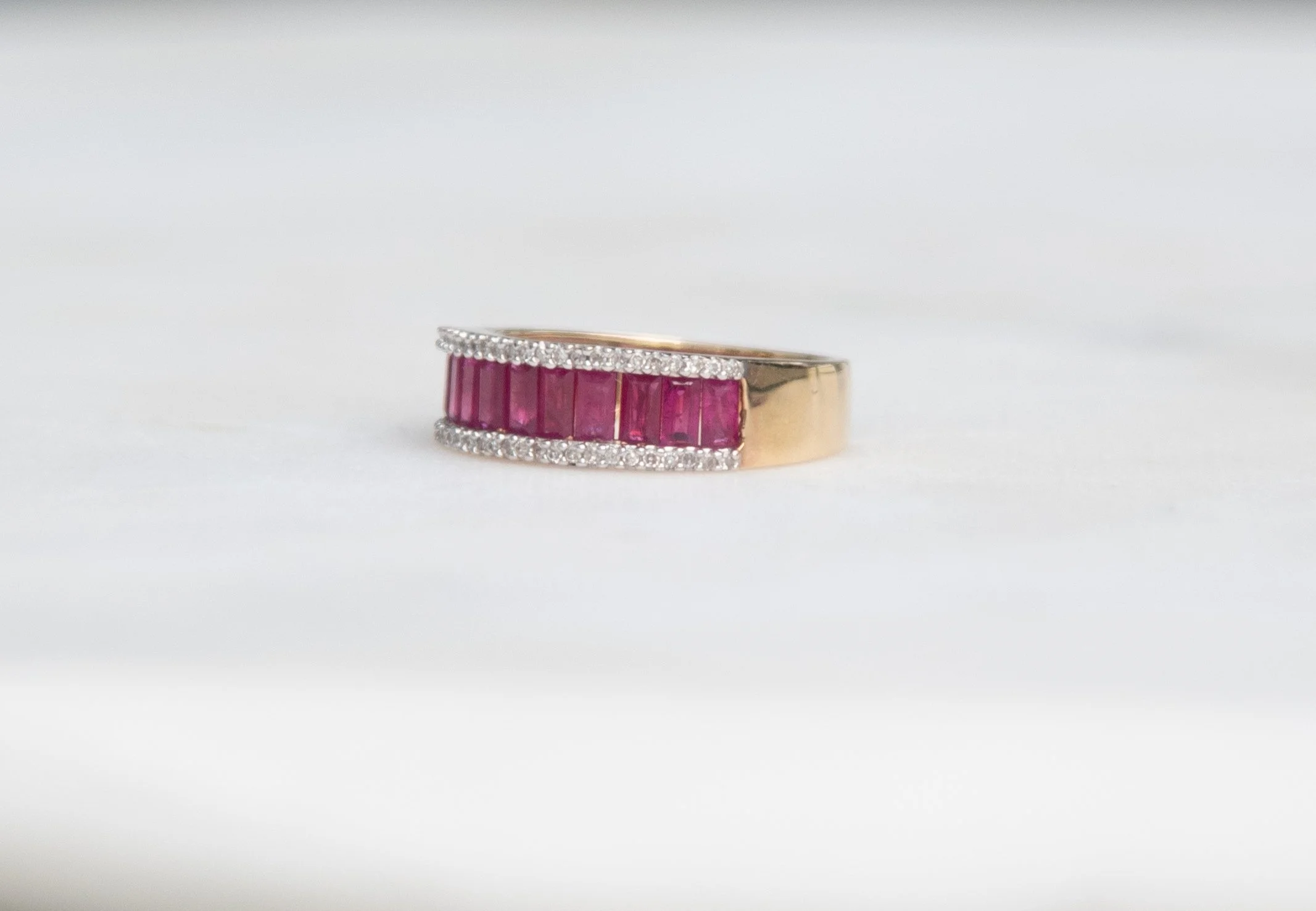 10K Baguette Ruby Ring