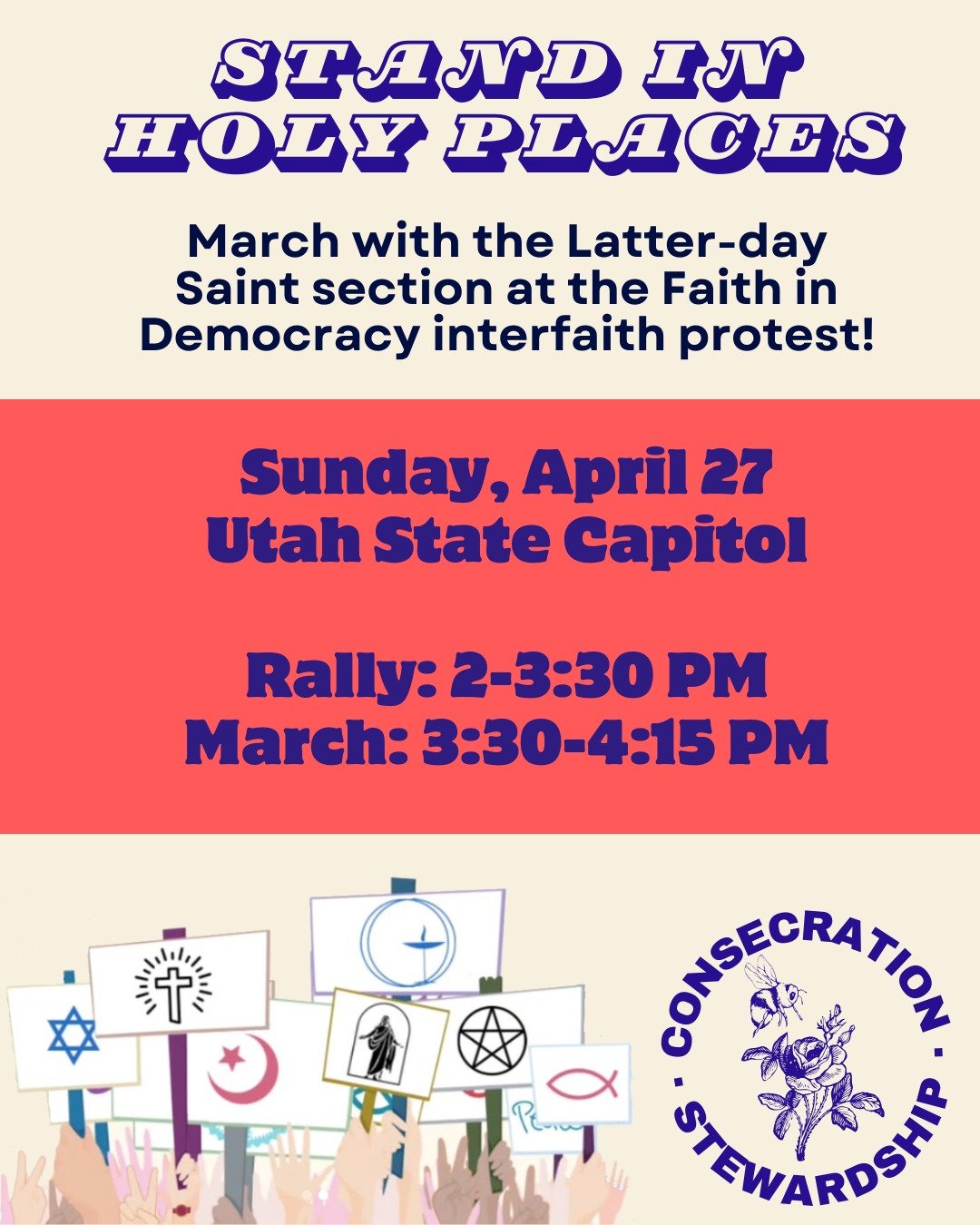 LET'S PUT OUR SHOULDERS TO THE WHEEL AND SHOW THE WORLD LATTER-DAY SAINTS STAND AGAINST FASCISM! 🐝✊

Sunday, April 27. 2 PM. Utah State Capitol. See you there!

#lds #mormon #interfaith #slc #slcutah #churchofjesuschristoflatterdaysaints #christian 